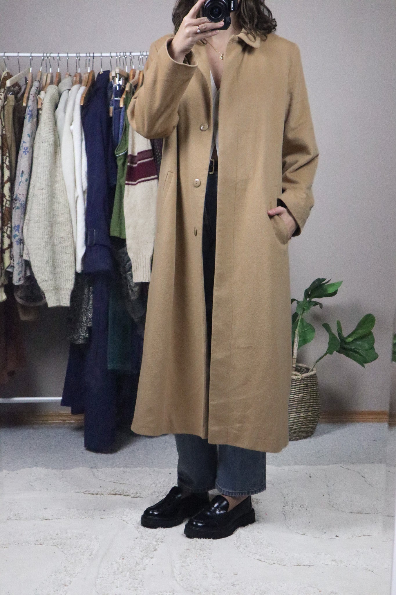 Made in Romania x Vintage x Wool, Angora, & Cashmere Coat (M)