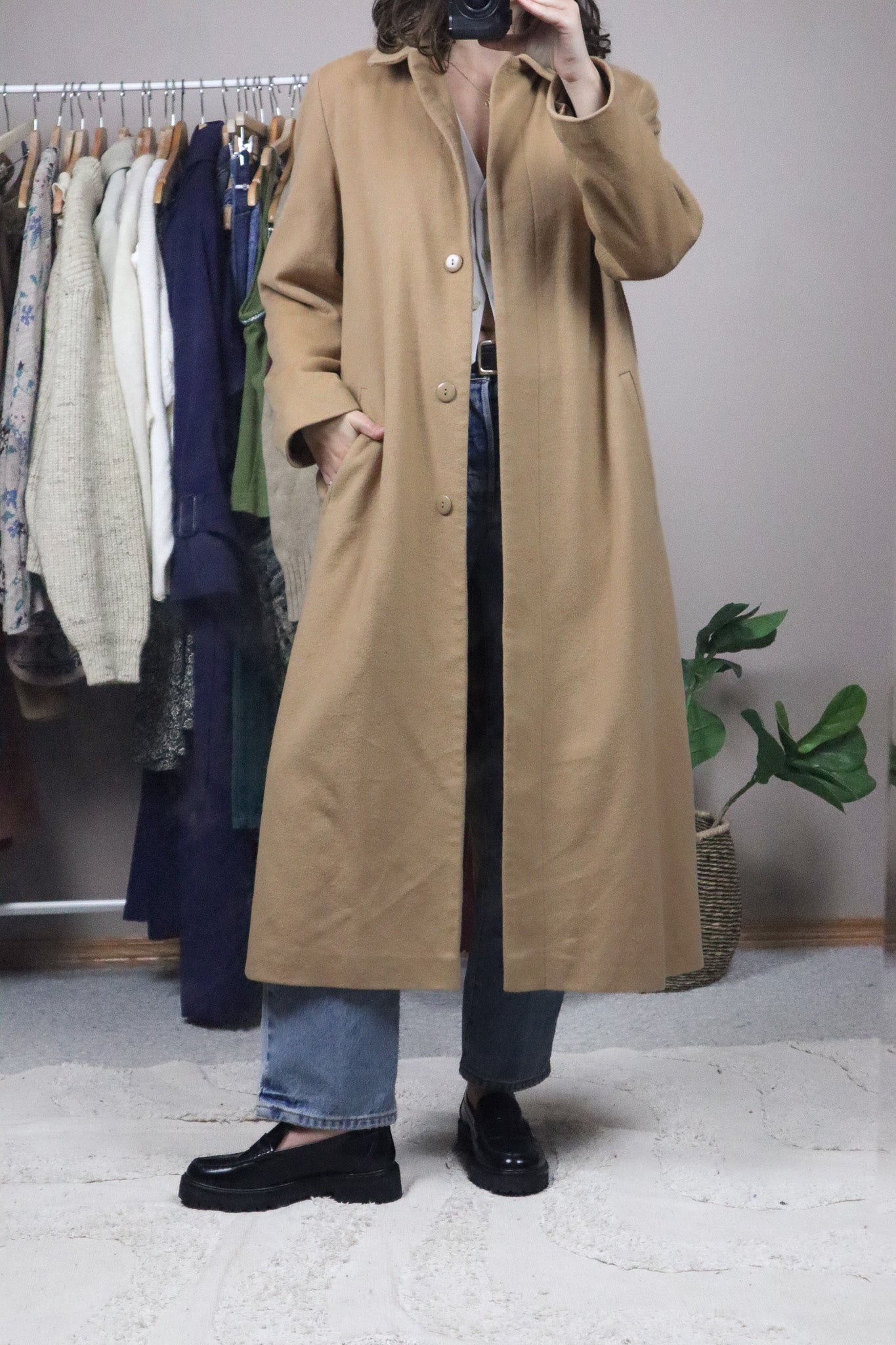 Made in Romania x Vintage x Wool, Angora, & Cashmere Coat (M)