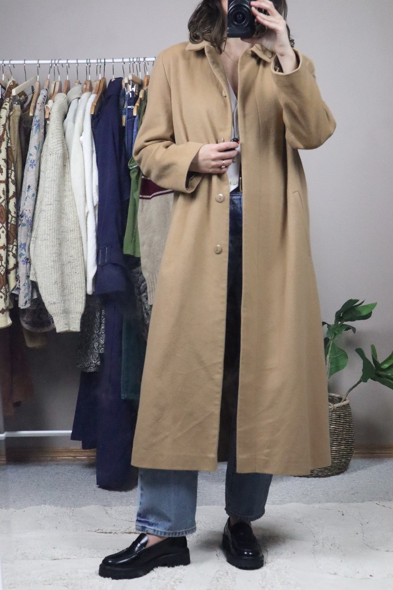 Made in Romania x Vintage x Wool, Angora, & Cashmere Coat (M)