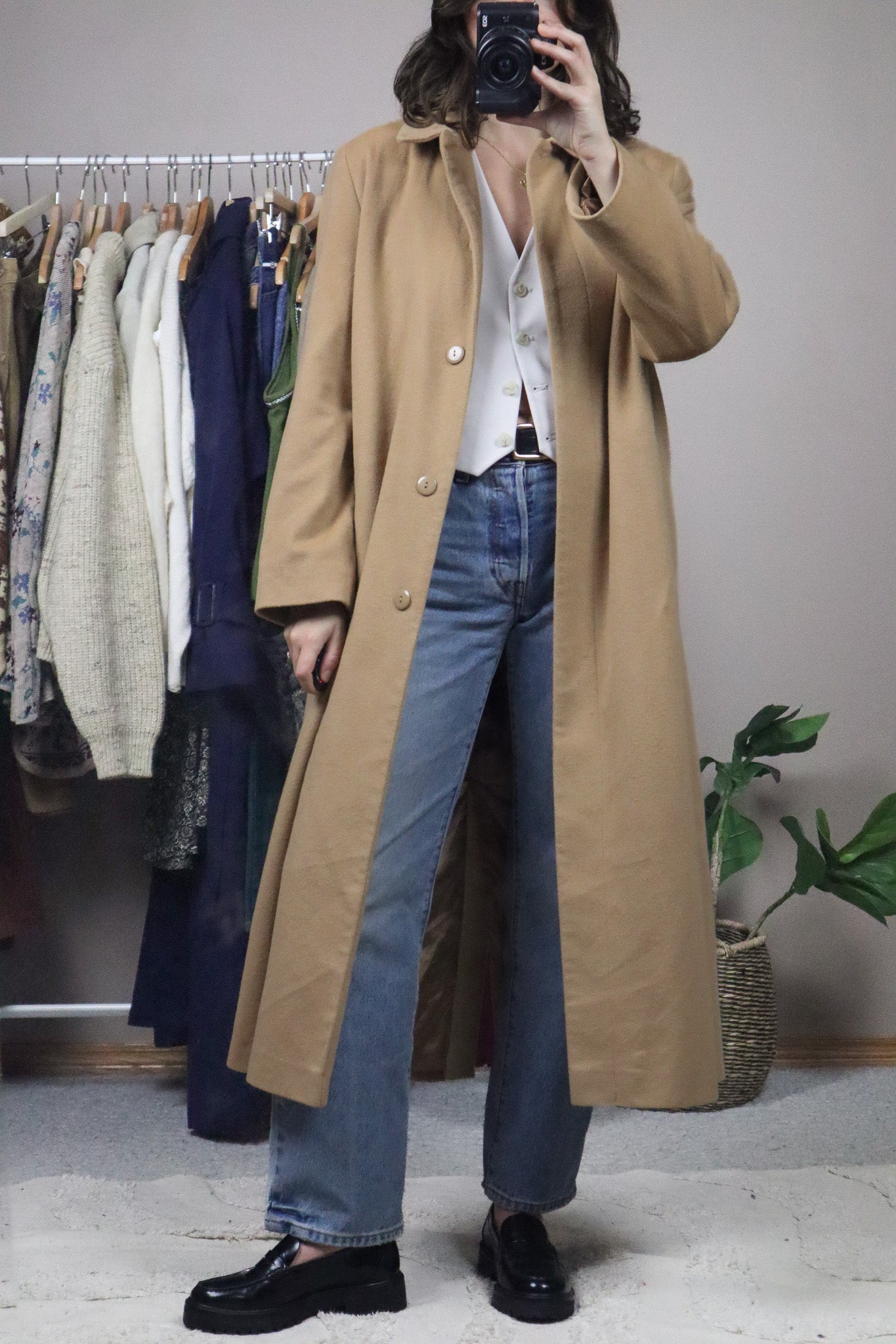 Made in Romania x Vintage x Wool, Angora, & Cashmere Coat (M)