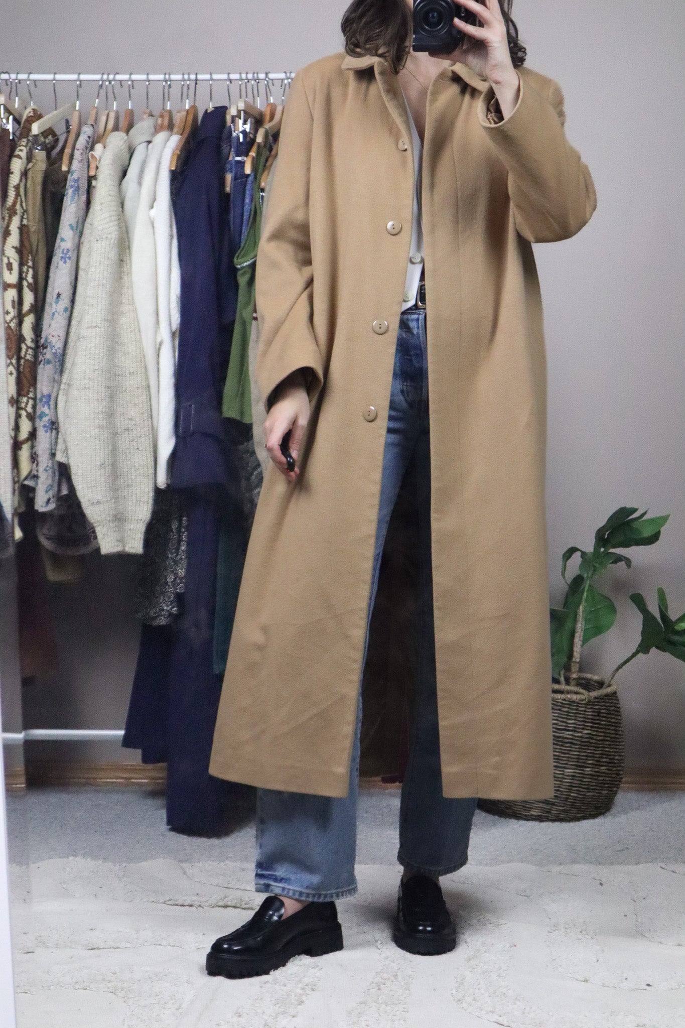 Made in Romania x Vintage x Wool, Angora, & Cashmere Coat (M)