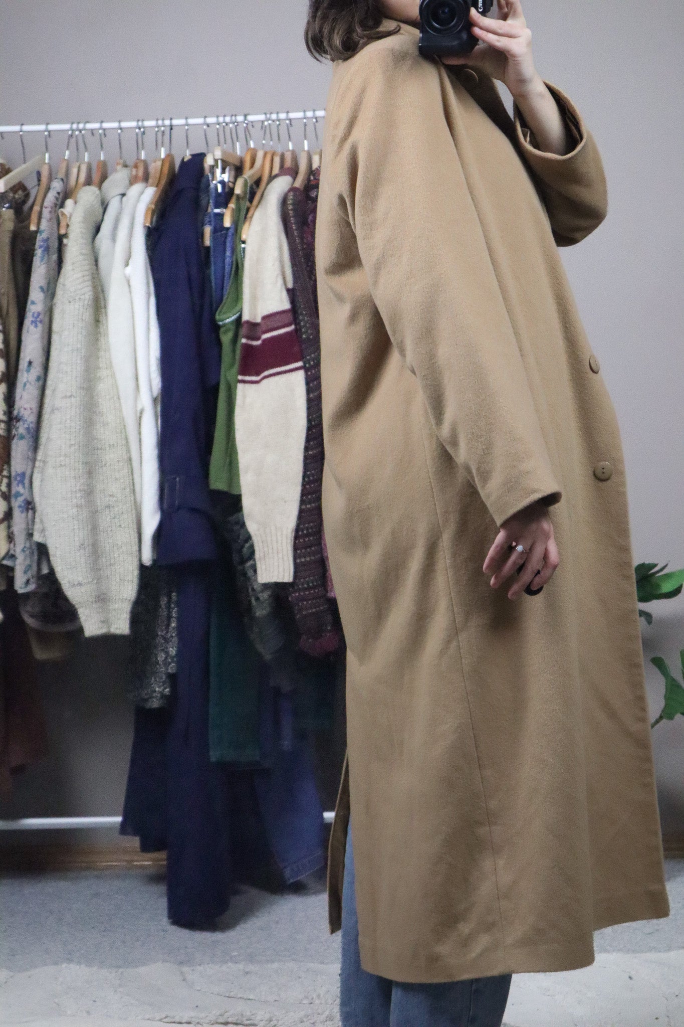 Made in Romania x Vintage x Wool, Angora, & Cashmere Coat (M)