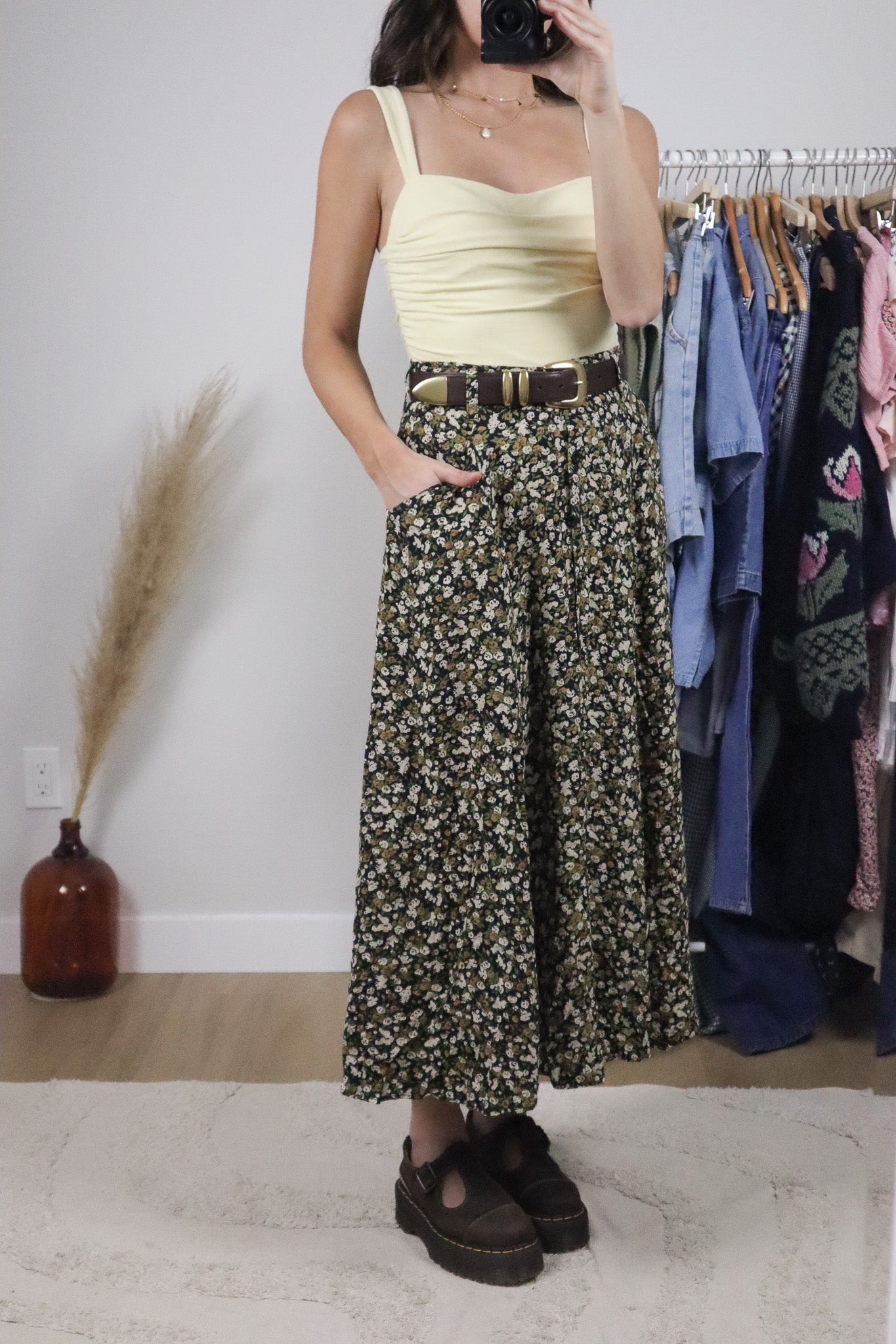 Made in Canada x Vintage x Floral Button Maxi Skirt (4/6)
