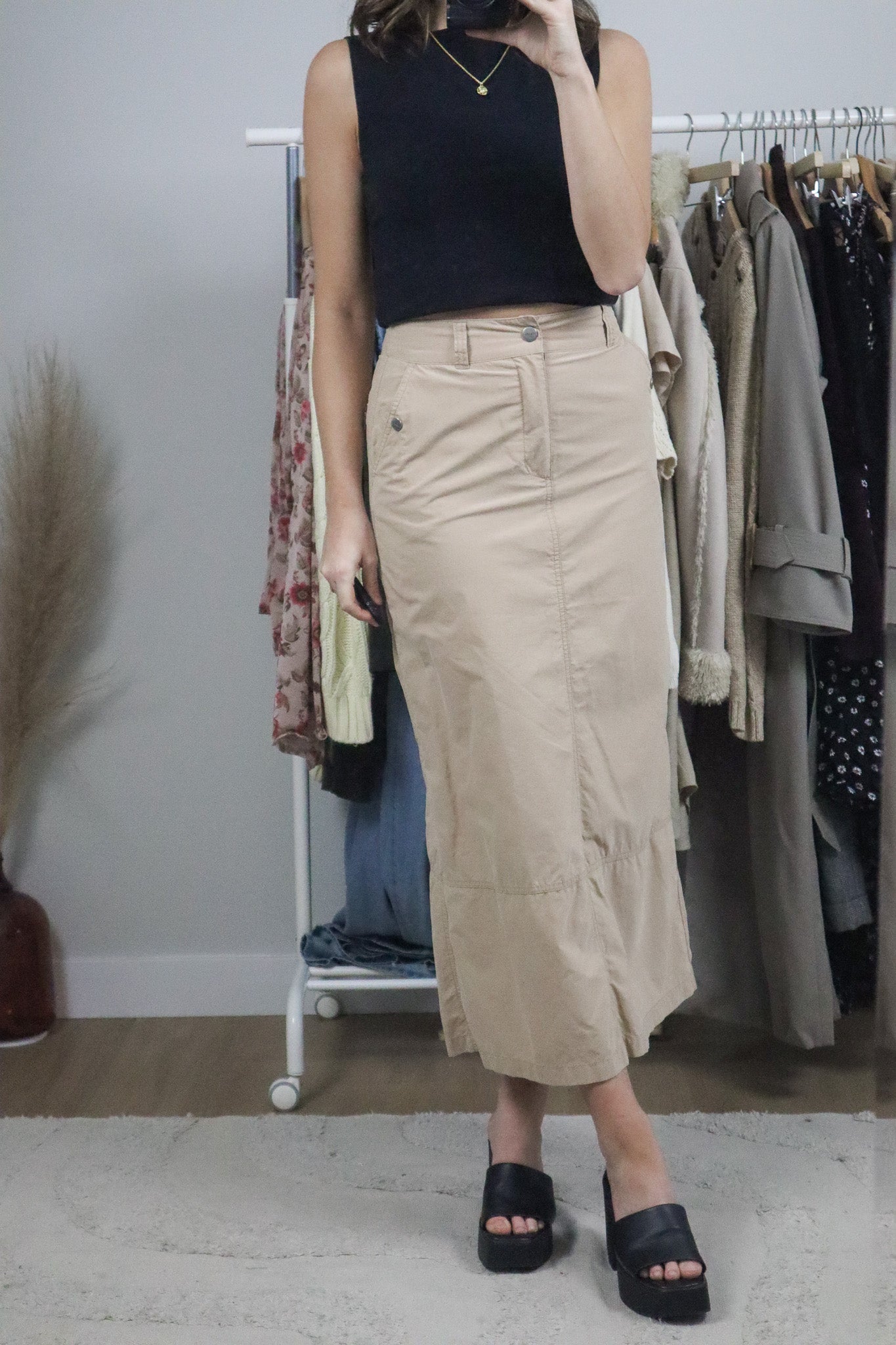 Vintage x Cargo Maxi Skirt (XS)