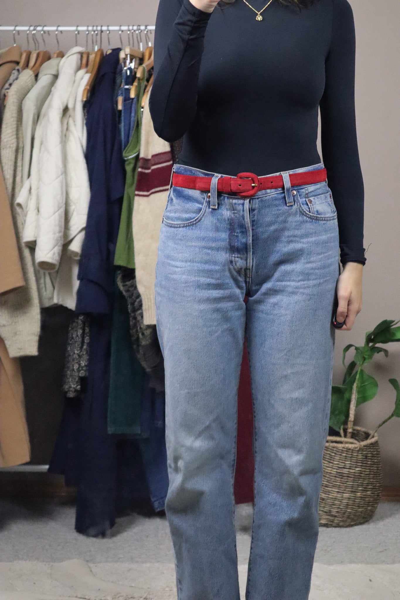 Vintage x Suede Belt (S)