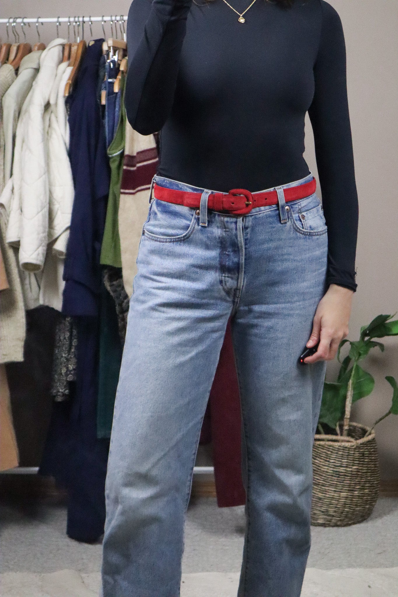 Vintage x Suede Belt (S)