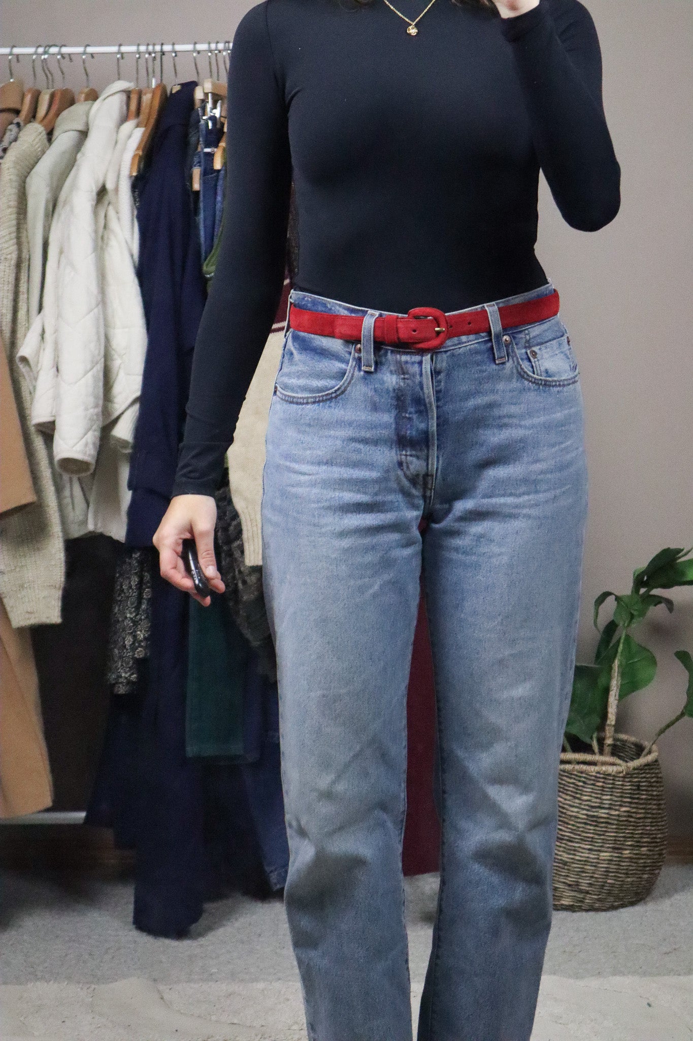 Vintage x Suede Belt (S)