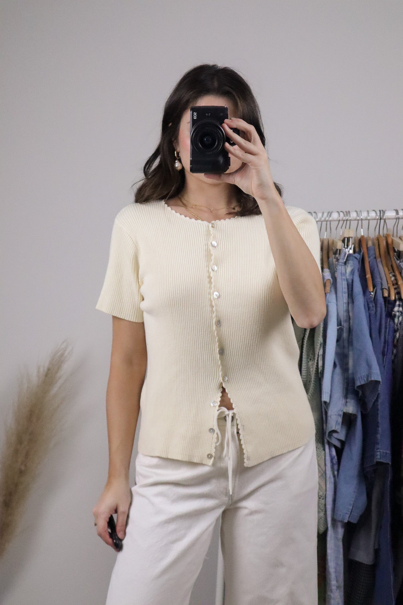 Vintage x Cotton Knit Short-Sleeve Knit (M)