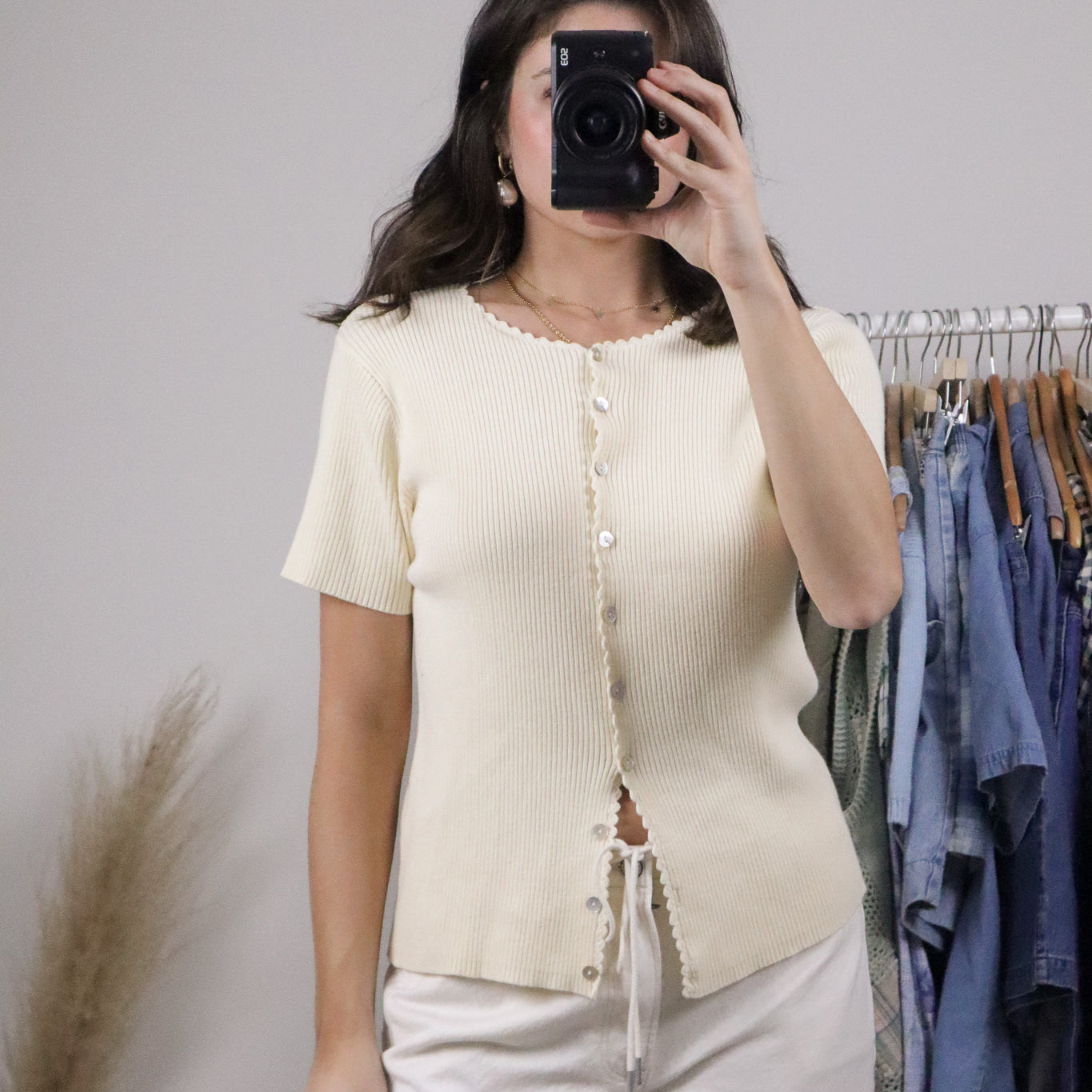 Vintage x Cotton Knit Short-Sleeve Knit (M)