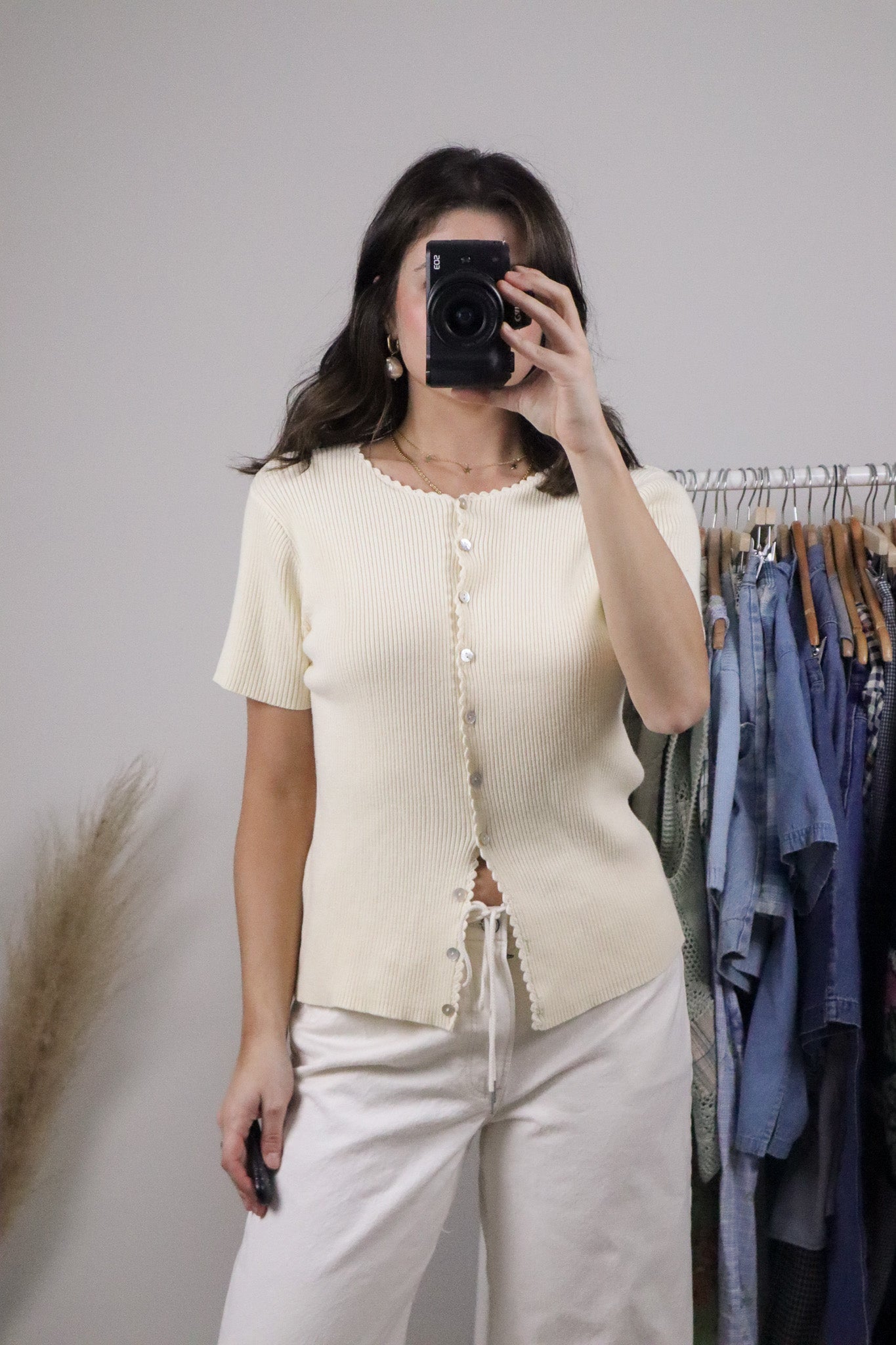 Vintage x Cotton Knit Short-Sleeve Knit (M)