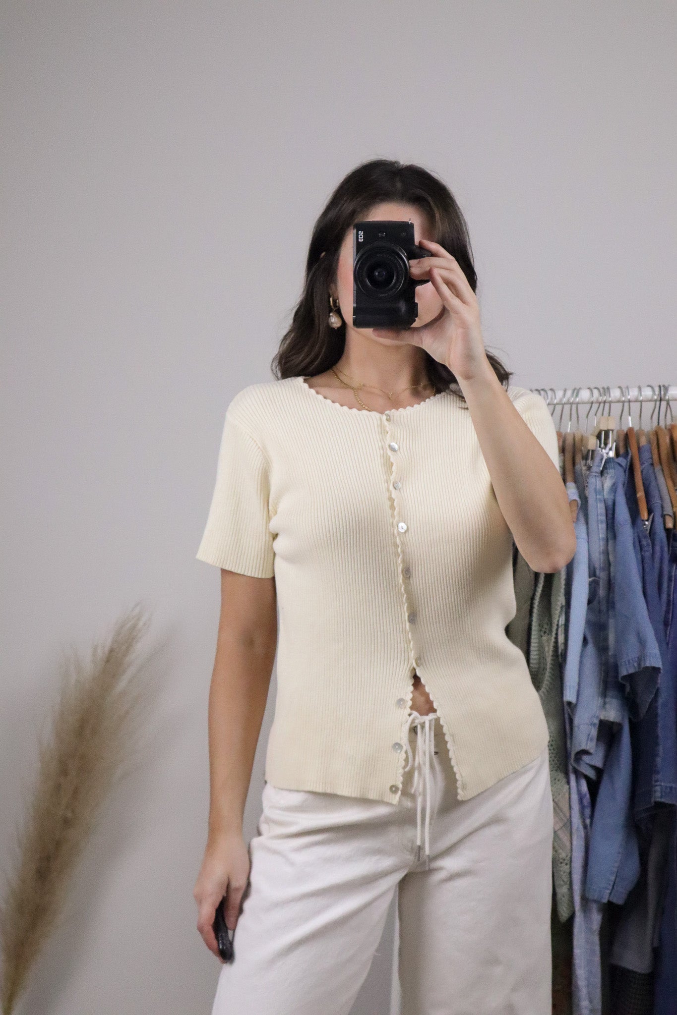Vintage x Cotton Knit Short-Sleeve Knit (M)