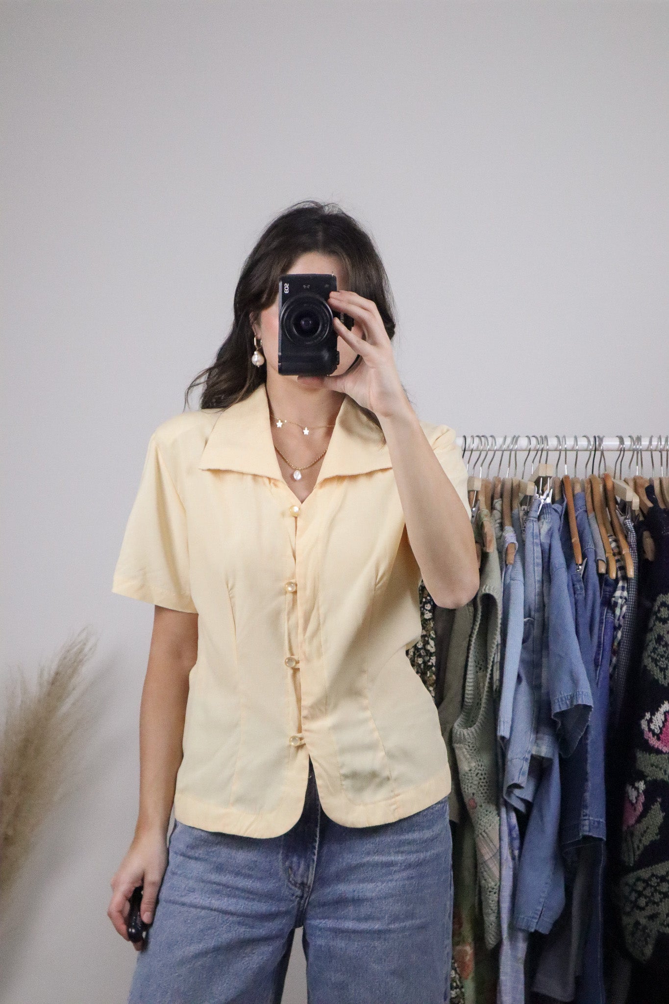 Made in Canada x Vintage x Collared Blouse (S)