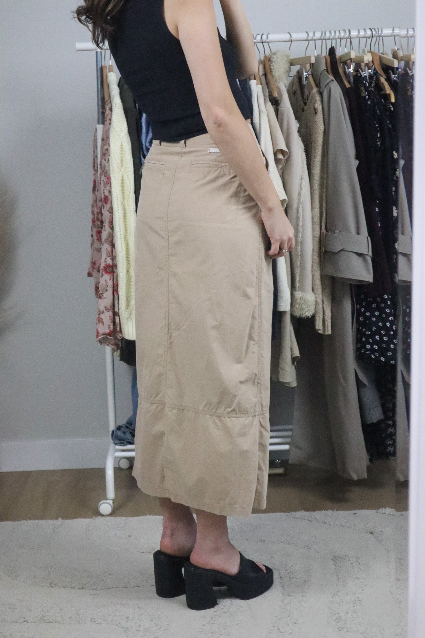 Vintage x Cargo Maxi Skirt (XS)