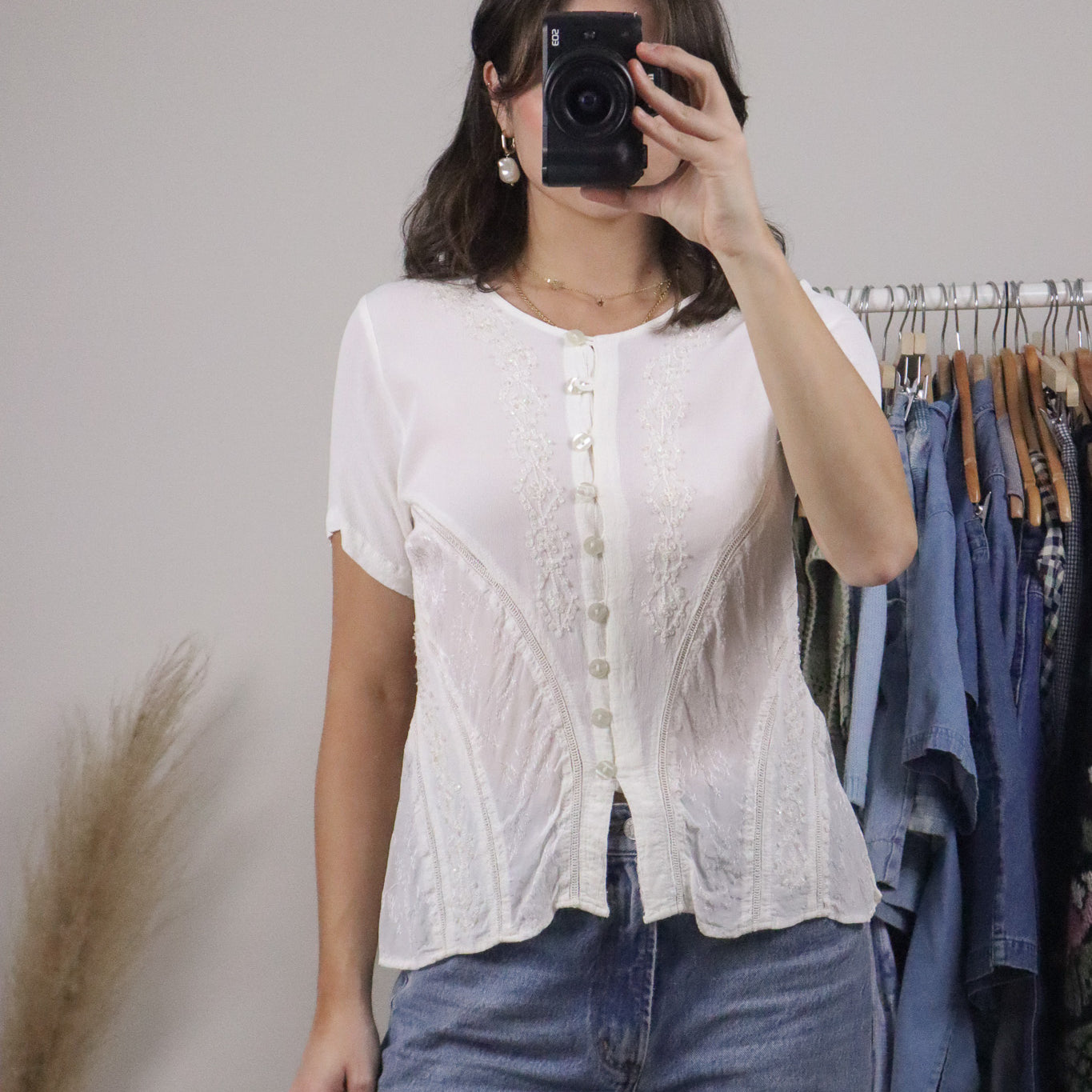 Vintage x Lace/Embroidered/Beaded Blouse (6)