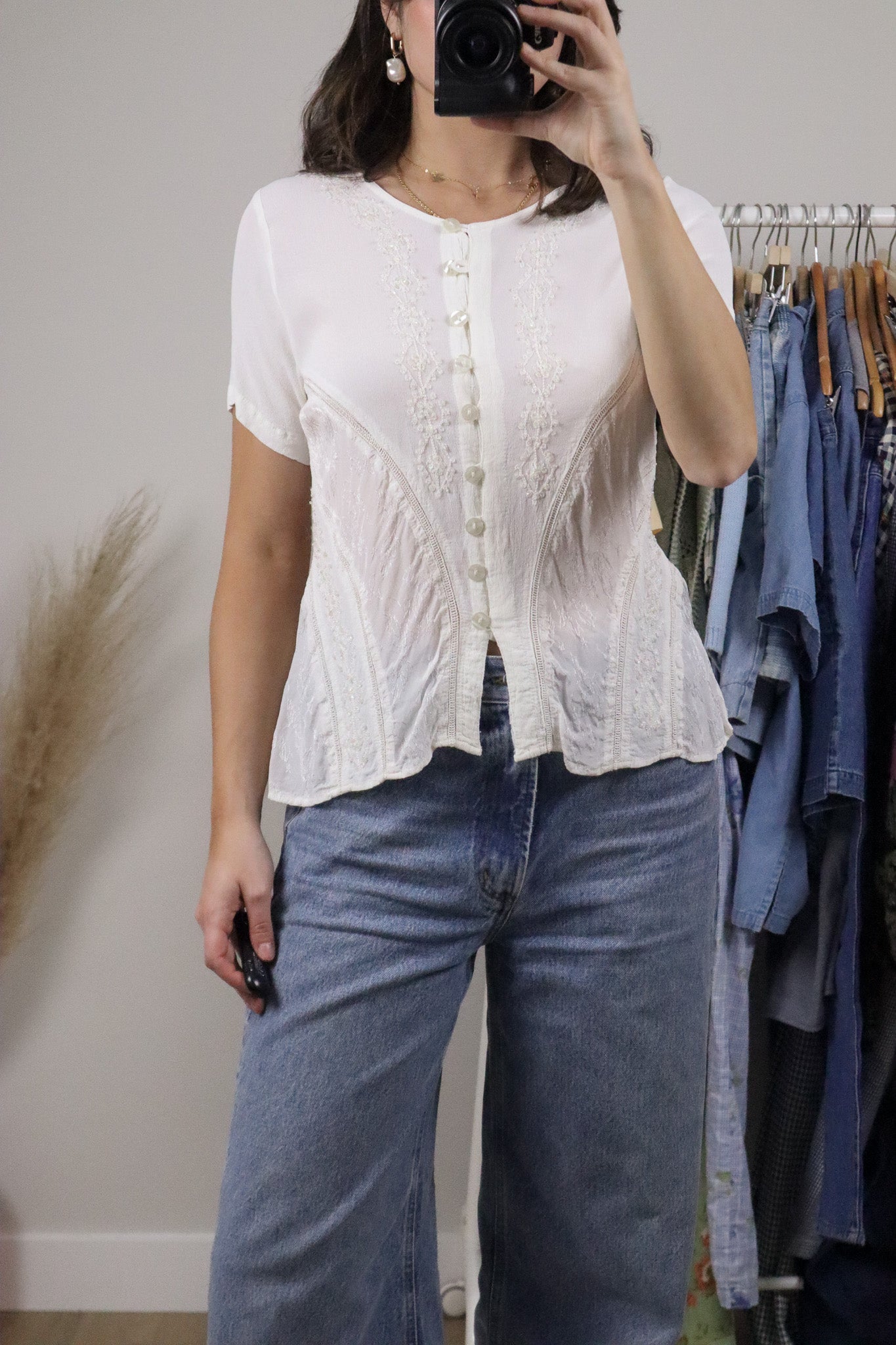 Vintage x Lace/Embroidered/Beaded Blouse (6)