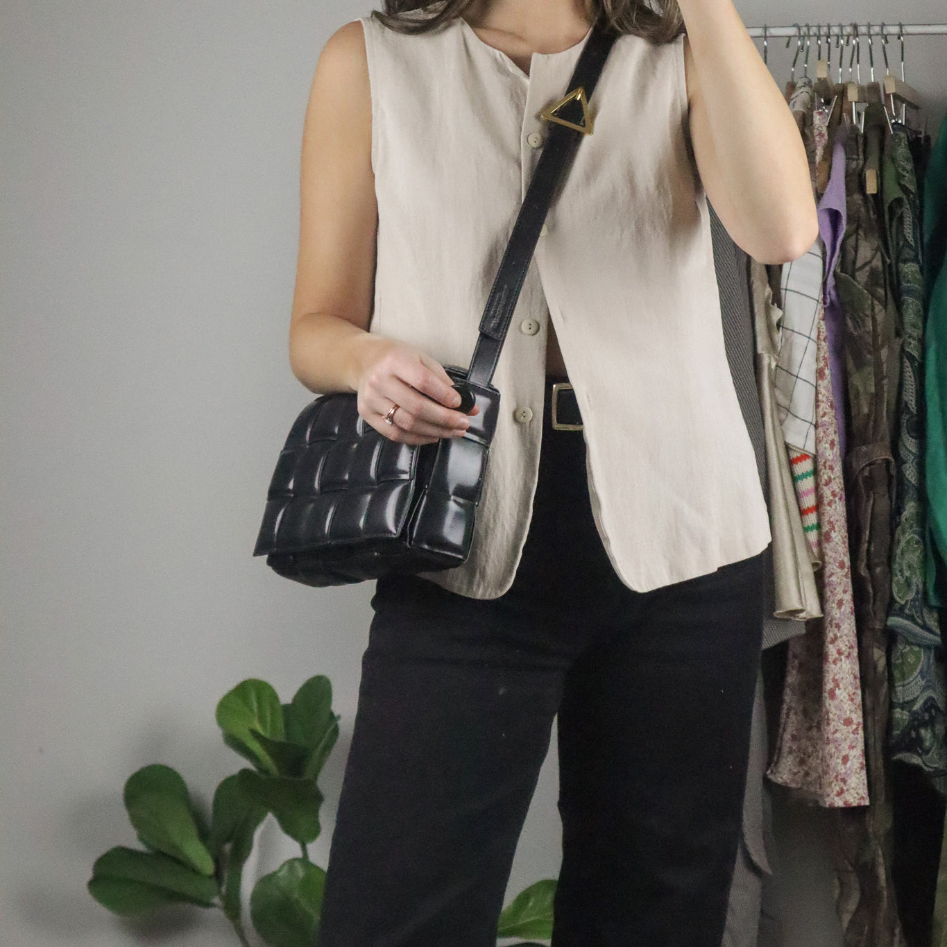 Modern x Leather Woven Purse