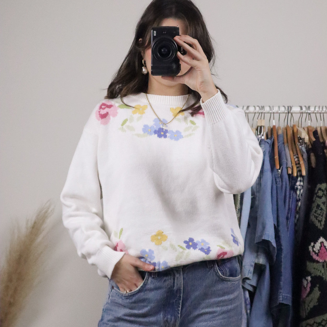 Vintage x Cotton Flower Sweater (S)