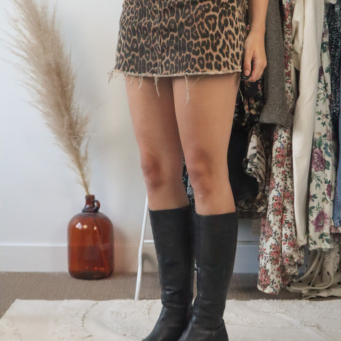 Vintage x Faux-Leather Knee High Boots (8)