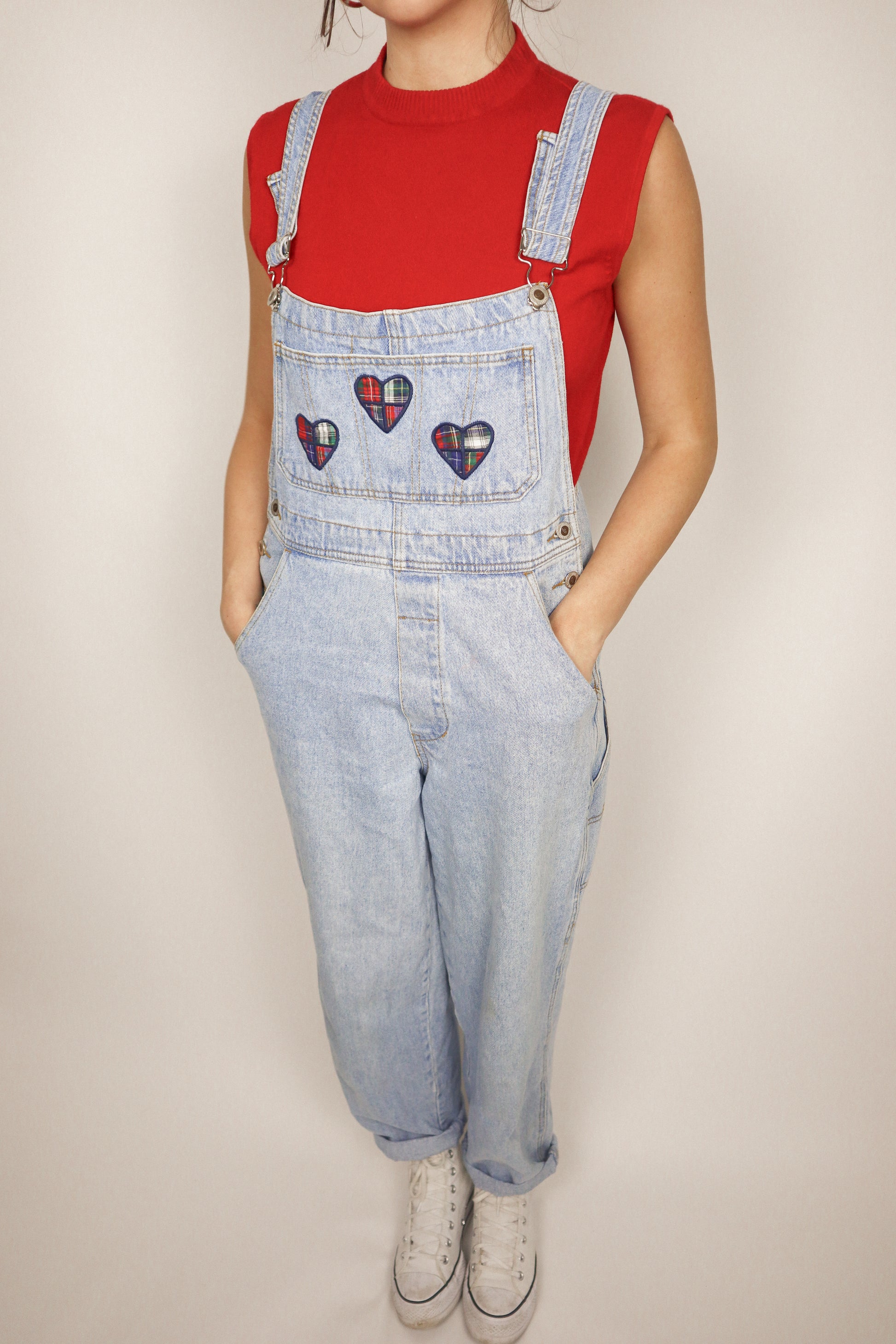 Vintage x Heart Patchwork Overalls (6/8)