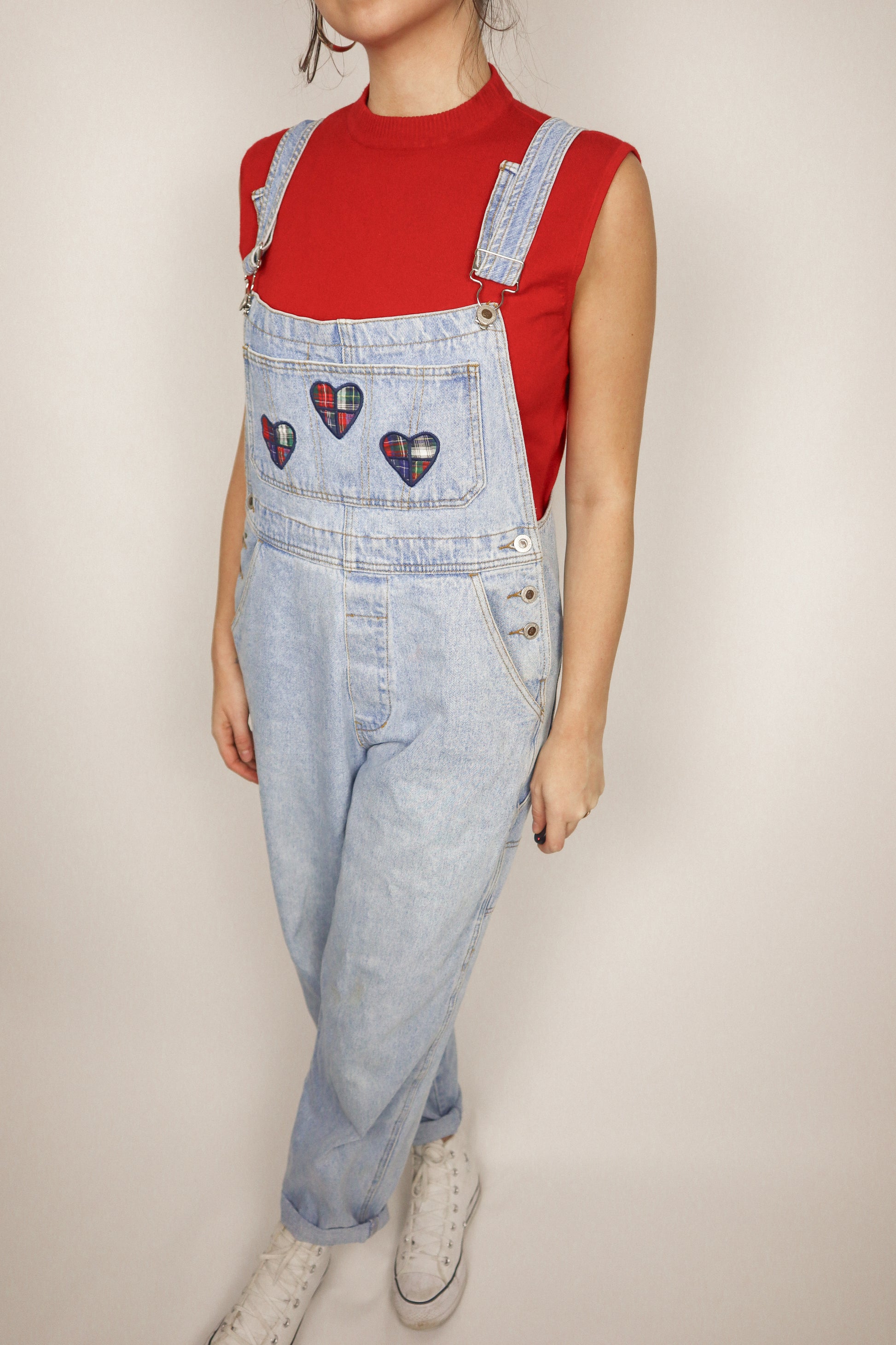 Vintage x Heart Patchwork Overalls (6/8)