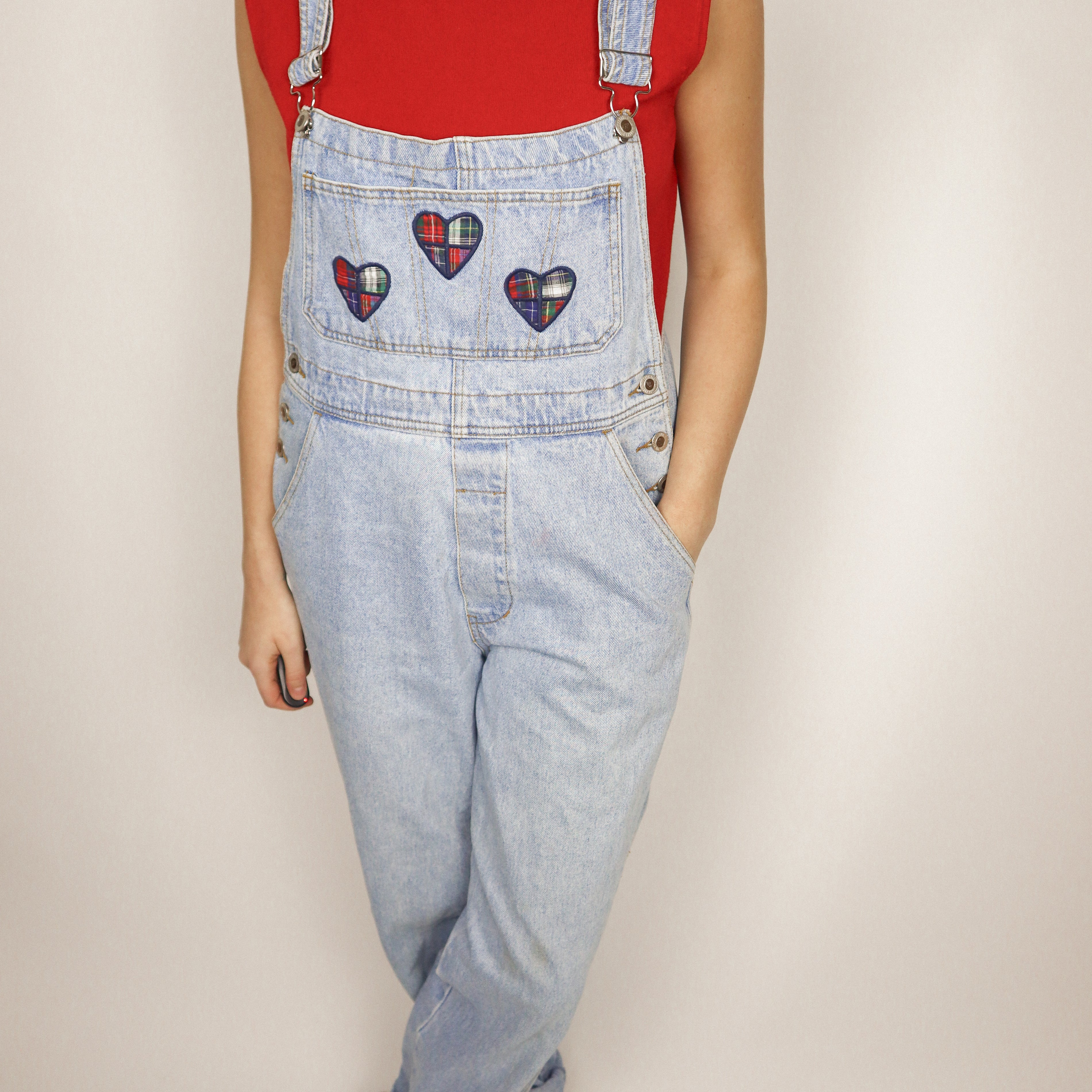 Vintage x Heart Patchwork Overalls (6/8)