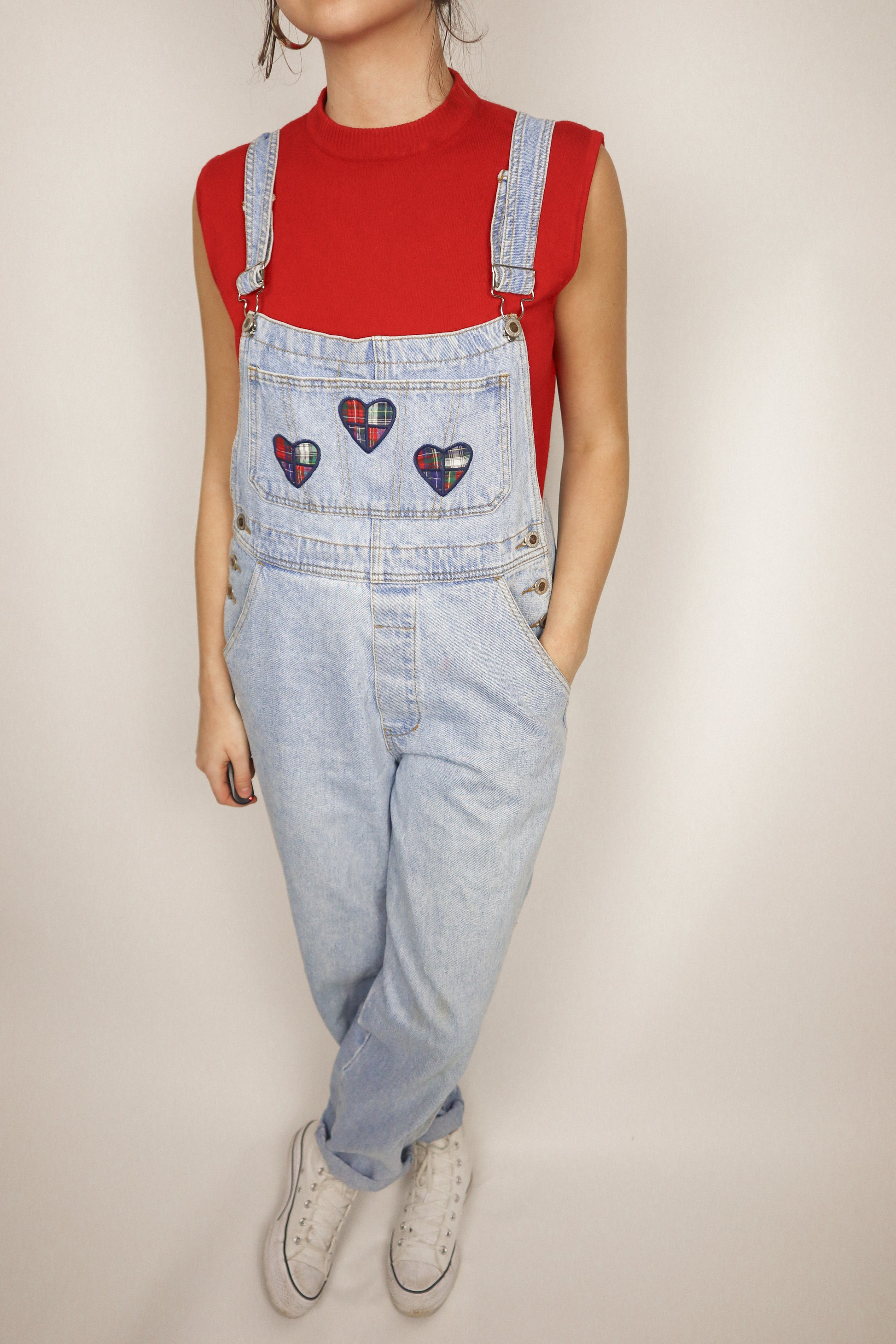 Vintage x Heart Patchwork Overalls (6/8)
