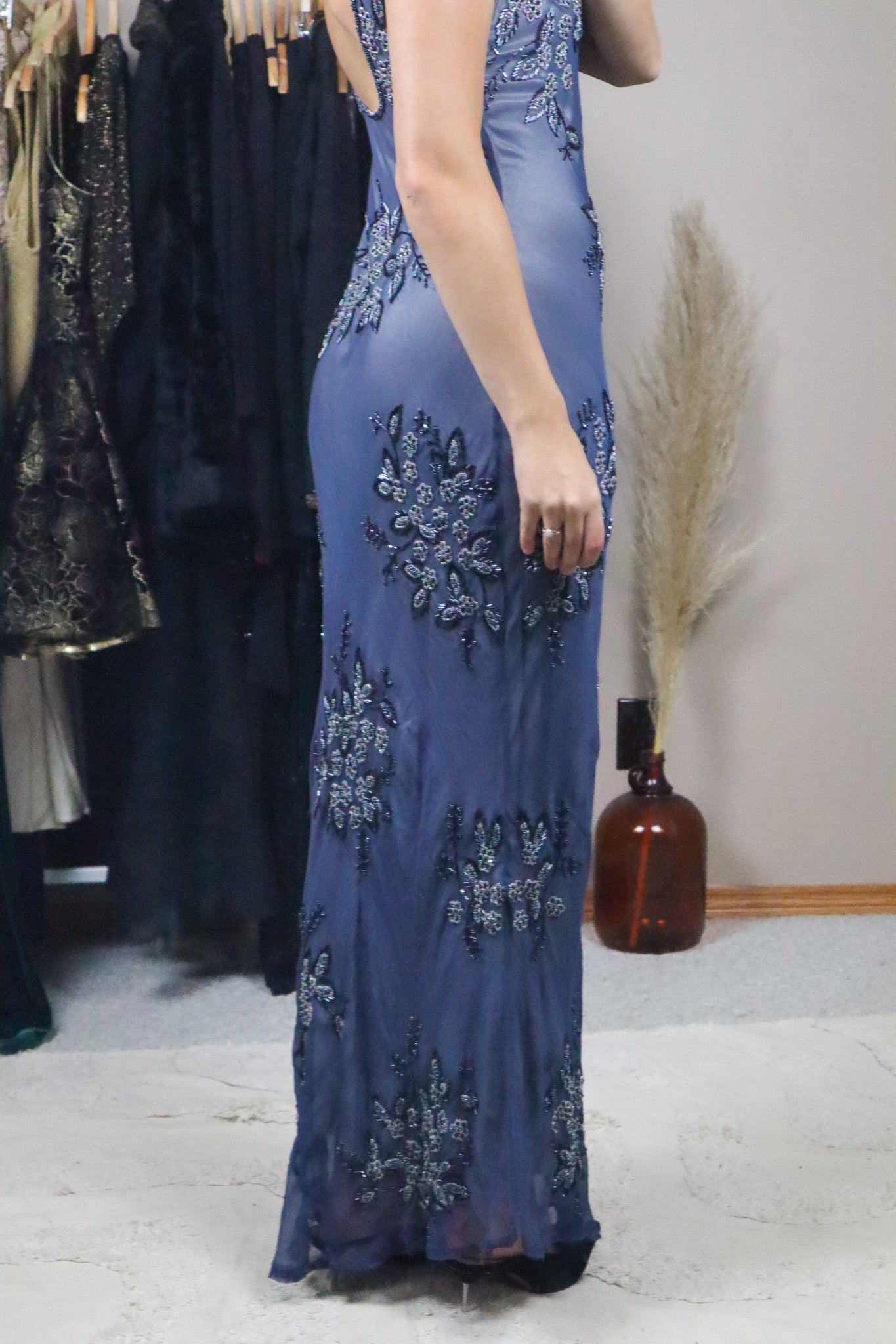 Vintage x Silk Beaded Maxi Dress (4)