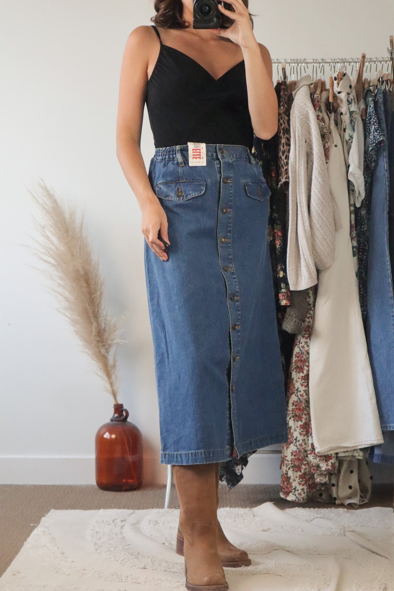 Deadstock x Vintage x Denim Midi Skirt (6/8)