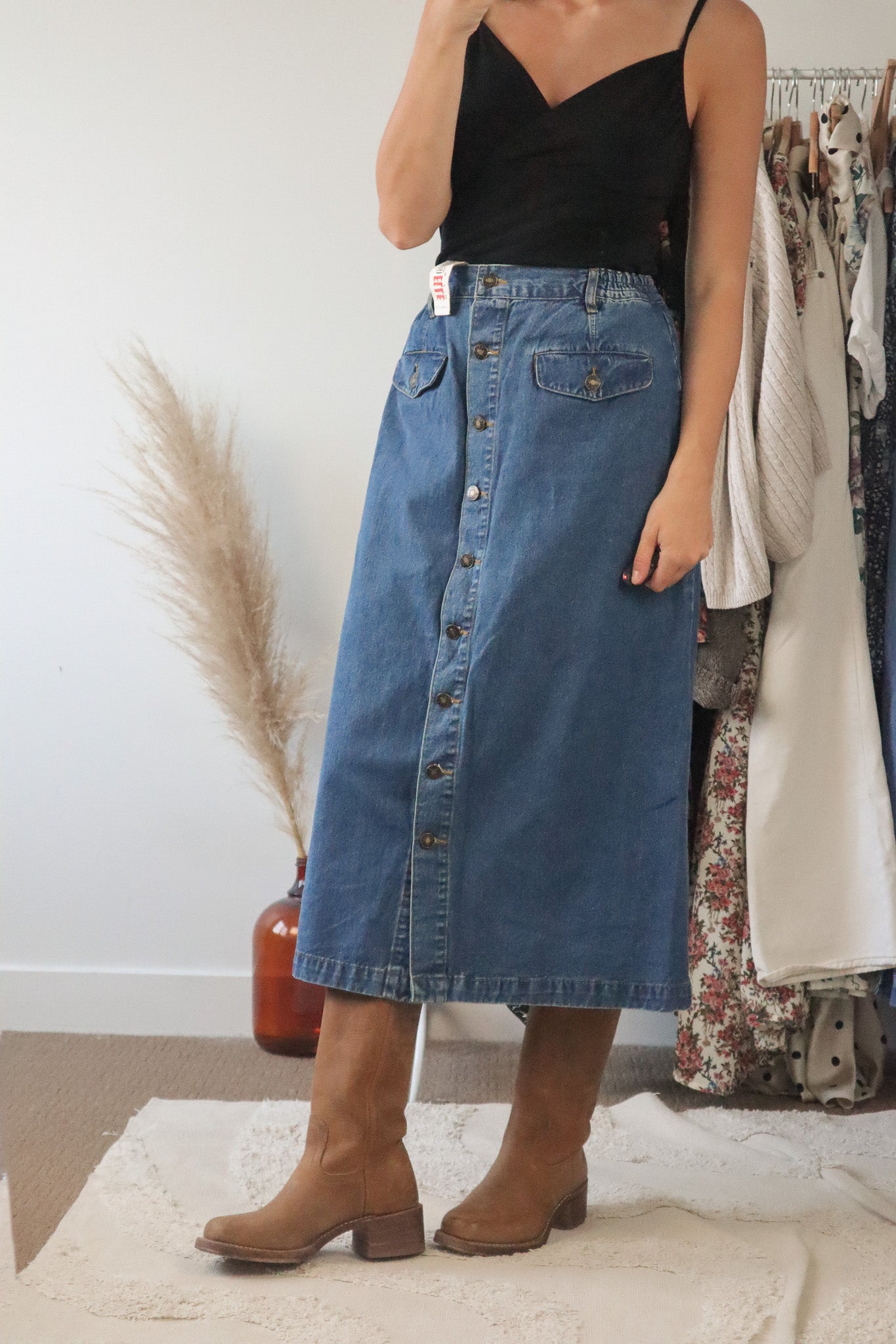 Deadstock x Vintage x Denim Midi Skirt (6/8)