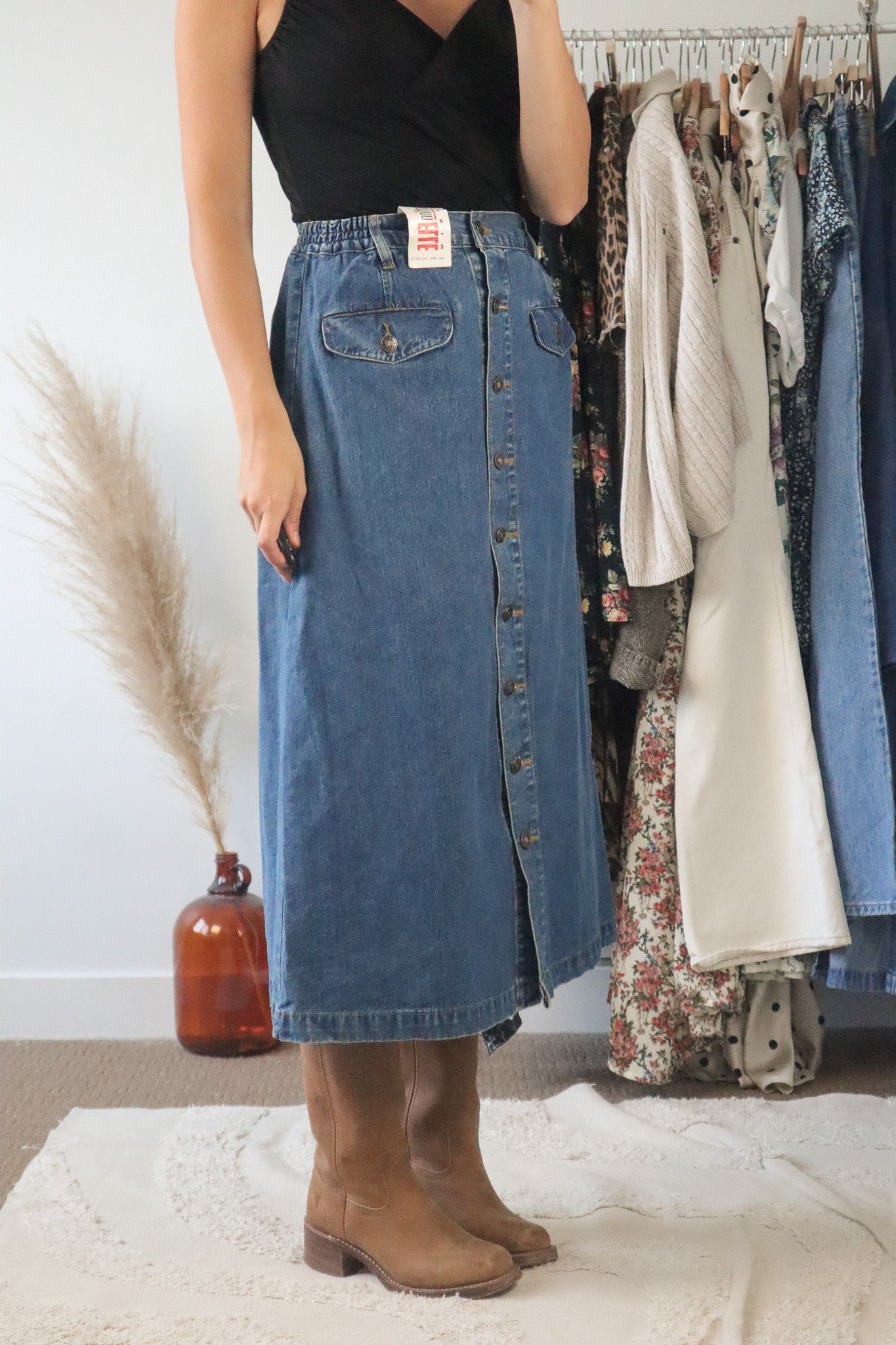 Deadstock x Vintage x Denim Midi Skirt (6/8)