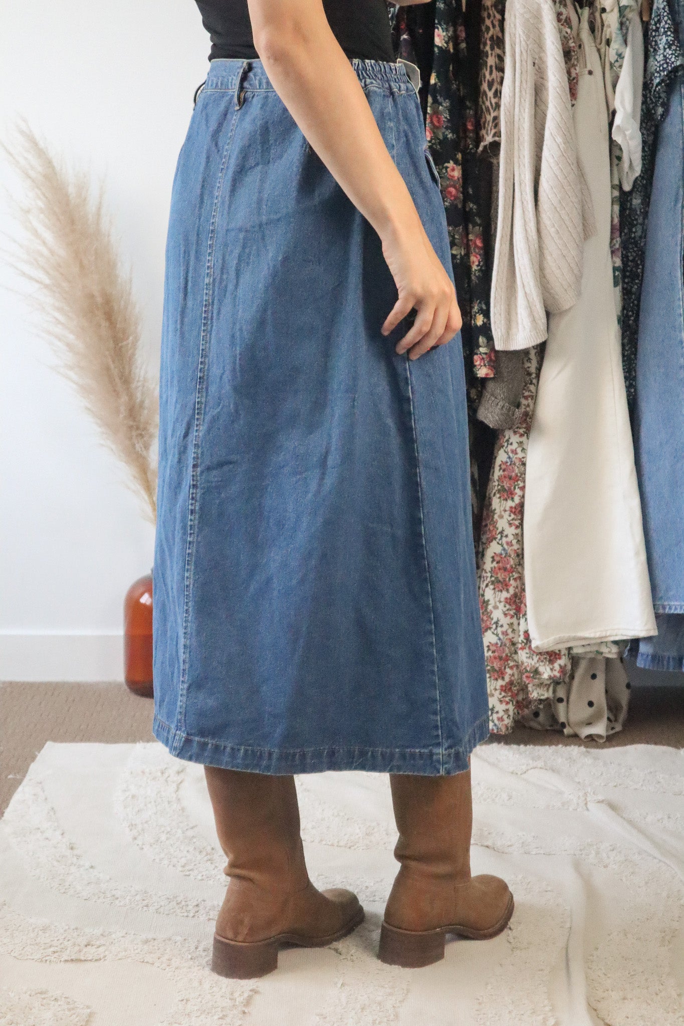 Deadstock x Vintage x Denim Midi Skirt (6/8)