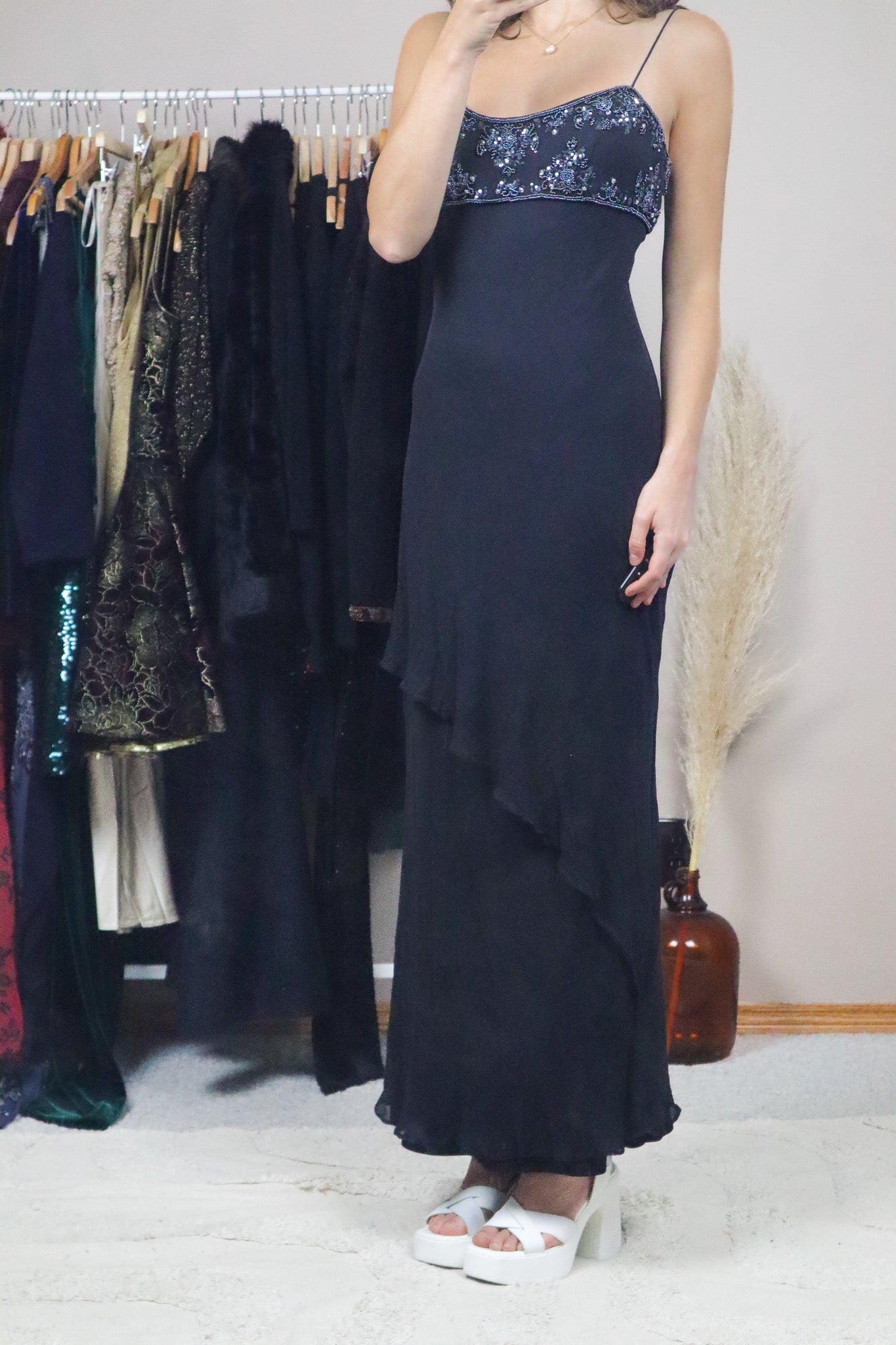 Vintage x Silk Beaded Maxi Dress (6/8)