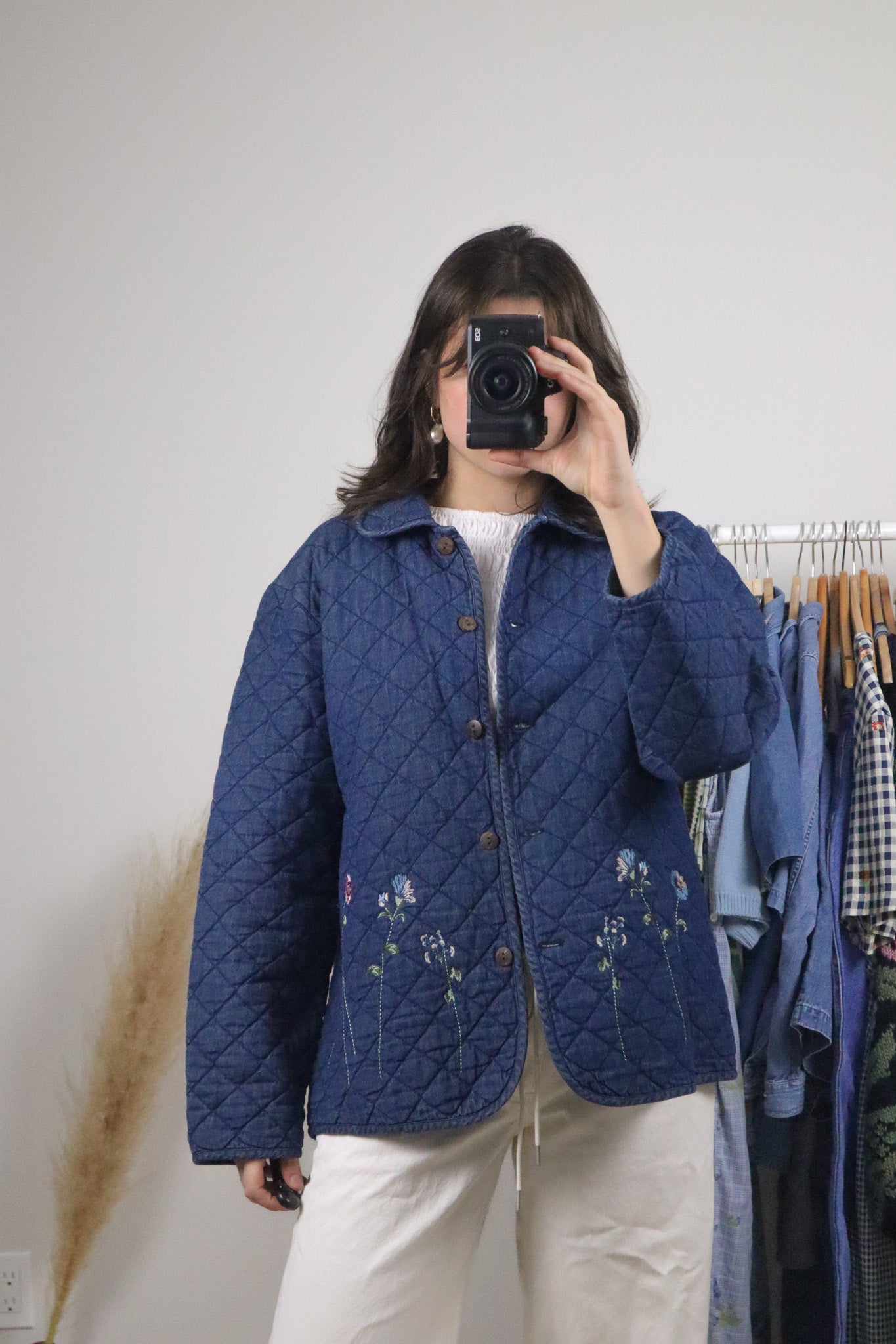 Vintage x Cotton Quilted Floral Embriodered Jacket (M/L)