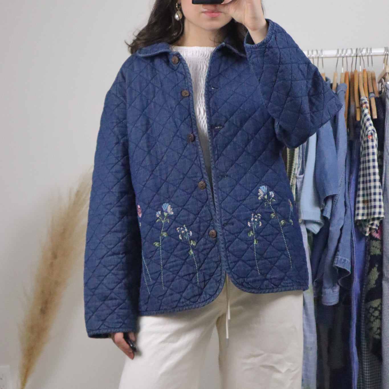 Vintage x Cotton Quilted Floral Embriodered Jacket (M/L)