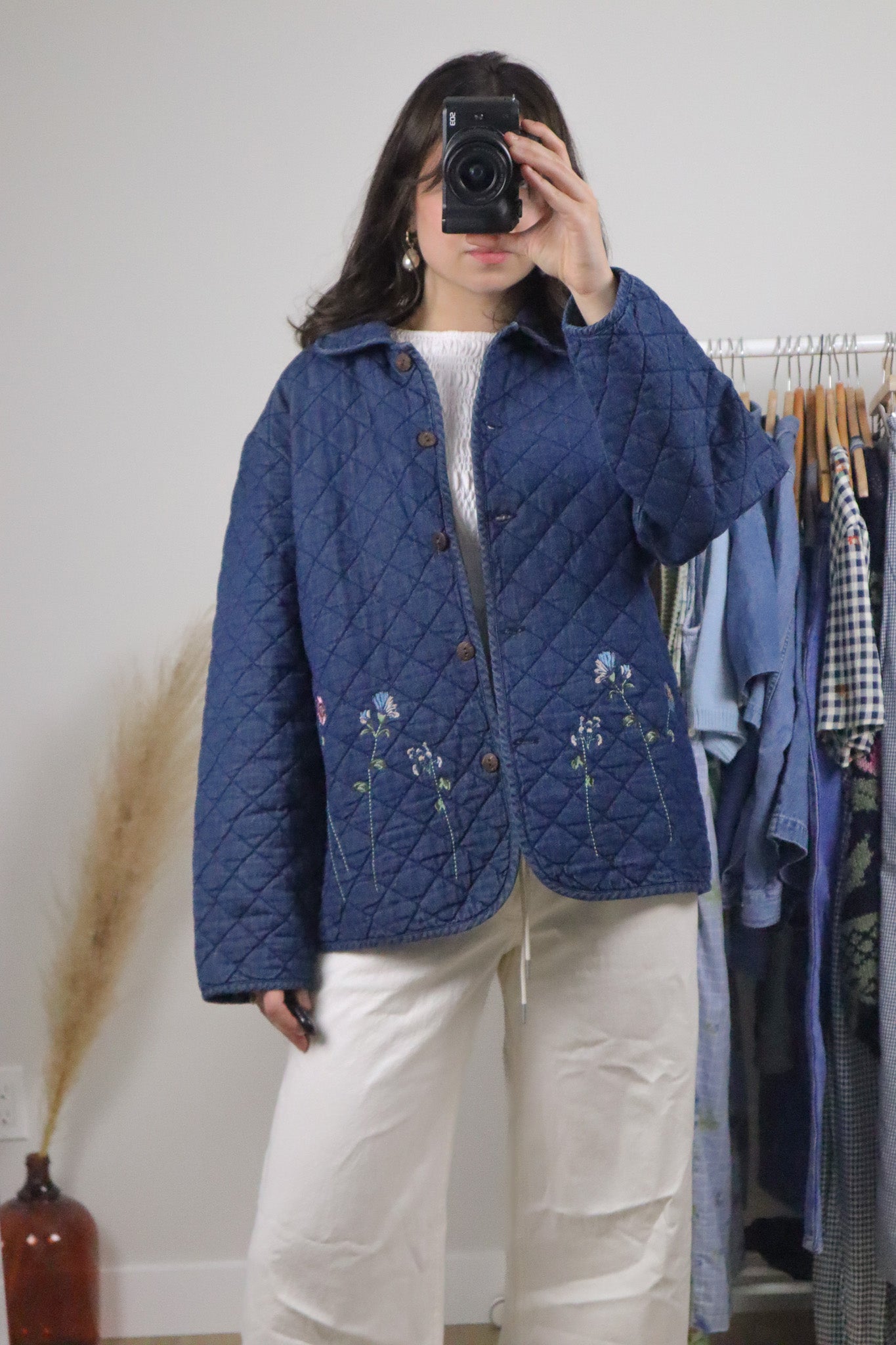 Vintage x Cotton Quilted Floral Embriodered Jacket (M/L)