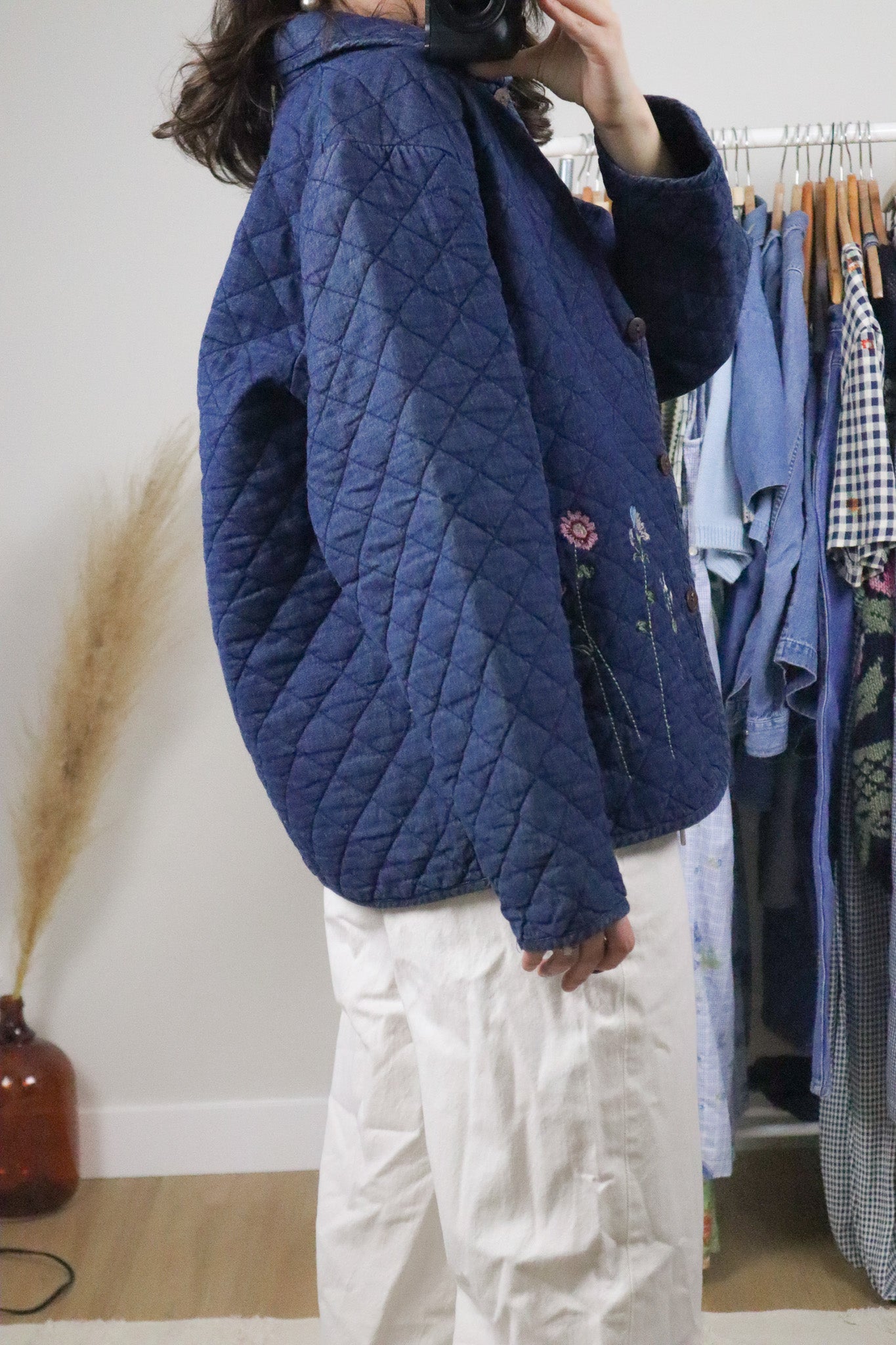 Vintage x Cotton Quilted Floral Embriodered Jacket (M/L)