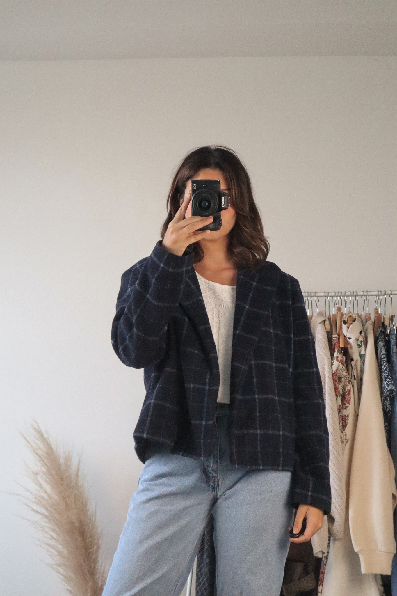 Vintage x Wool Blend Plaid Jacket (S/M)