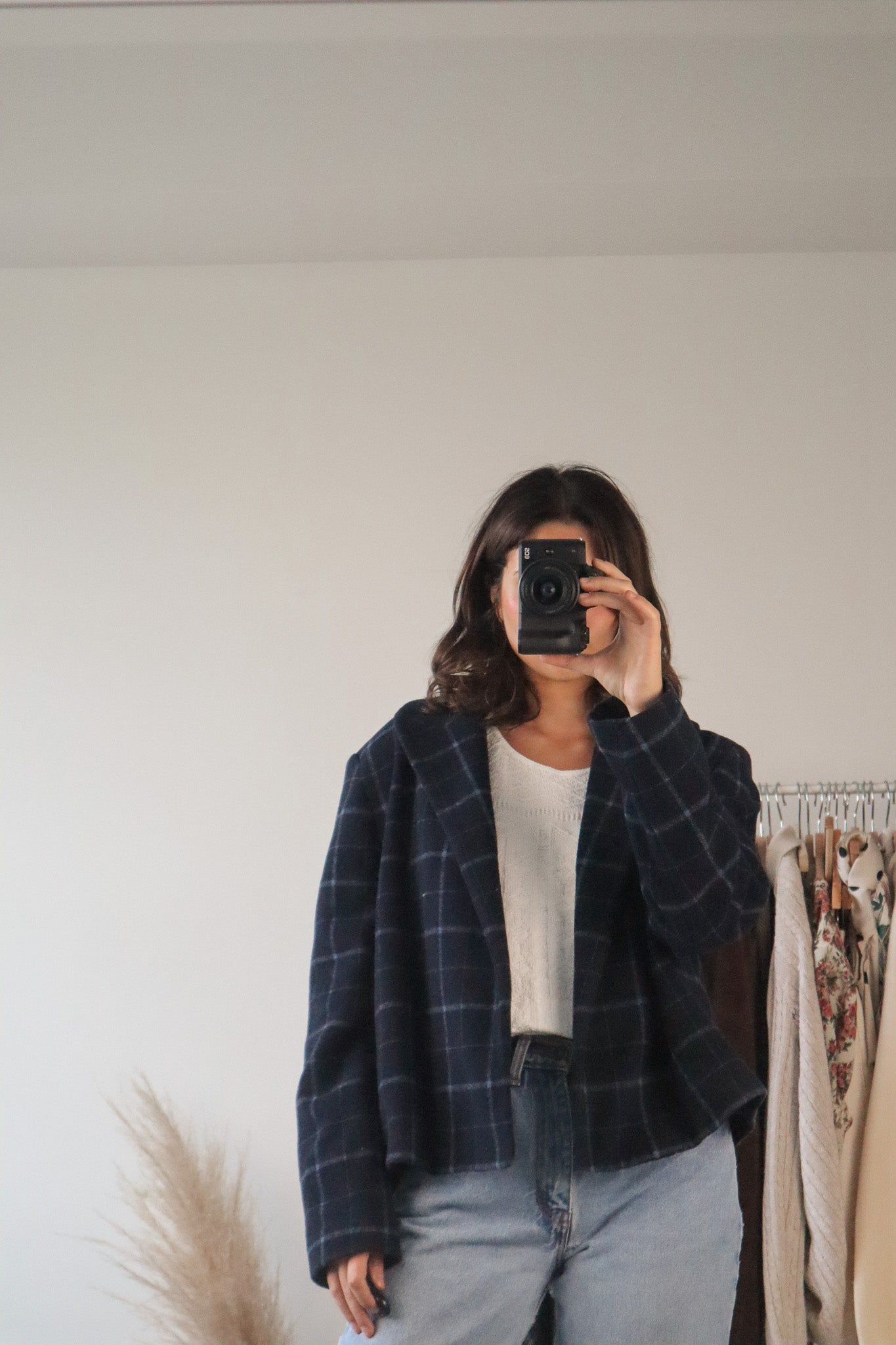 Vintage x Wool Blend Plaid Jacket (S/M)