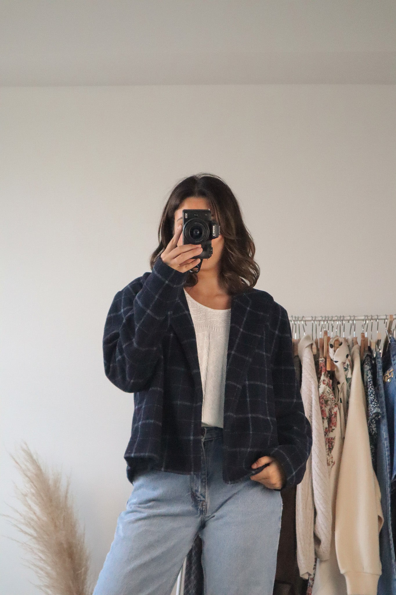 Vintage x Wool Blend Plaid Jacket (S/M)