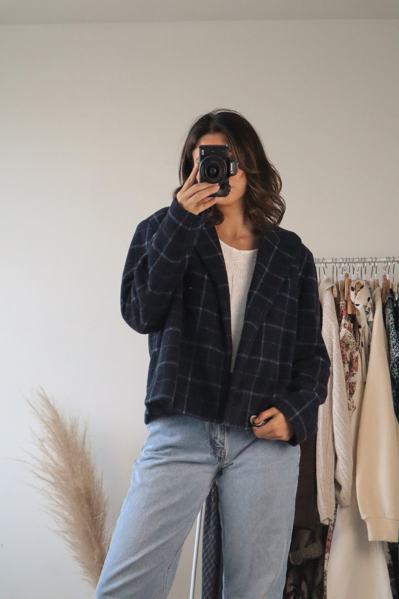 Vintage x Wool Blend Plaid Jacket (S/M)