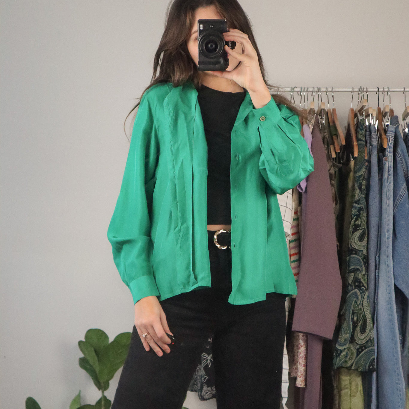 Vintage x Silk Button Up (S)