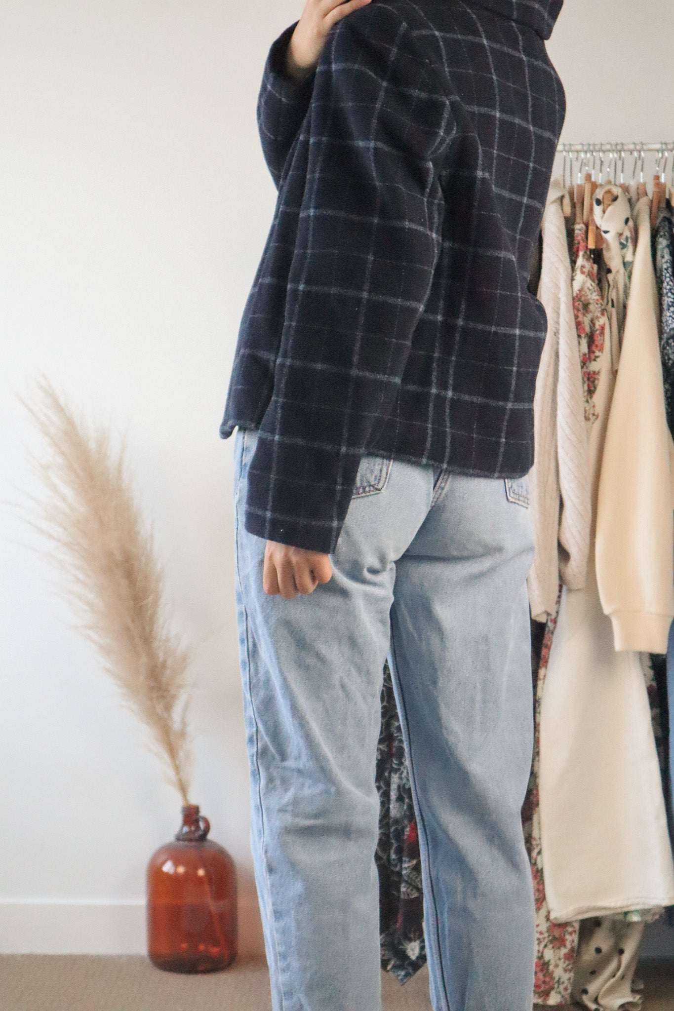 Vintage x Wool Blend Plaid Jacket (S/M)