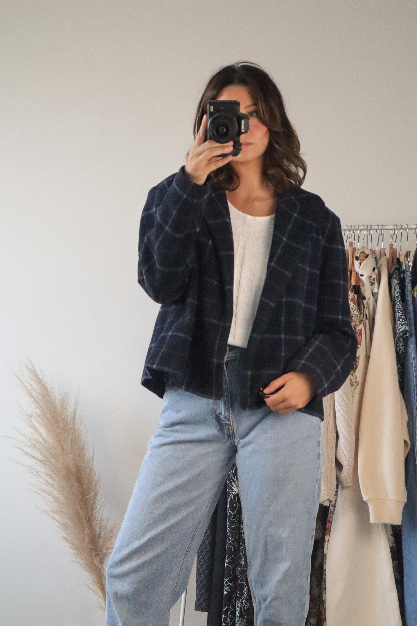 Vintage x Wool Blend Plaid Jacket (S/M)