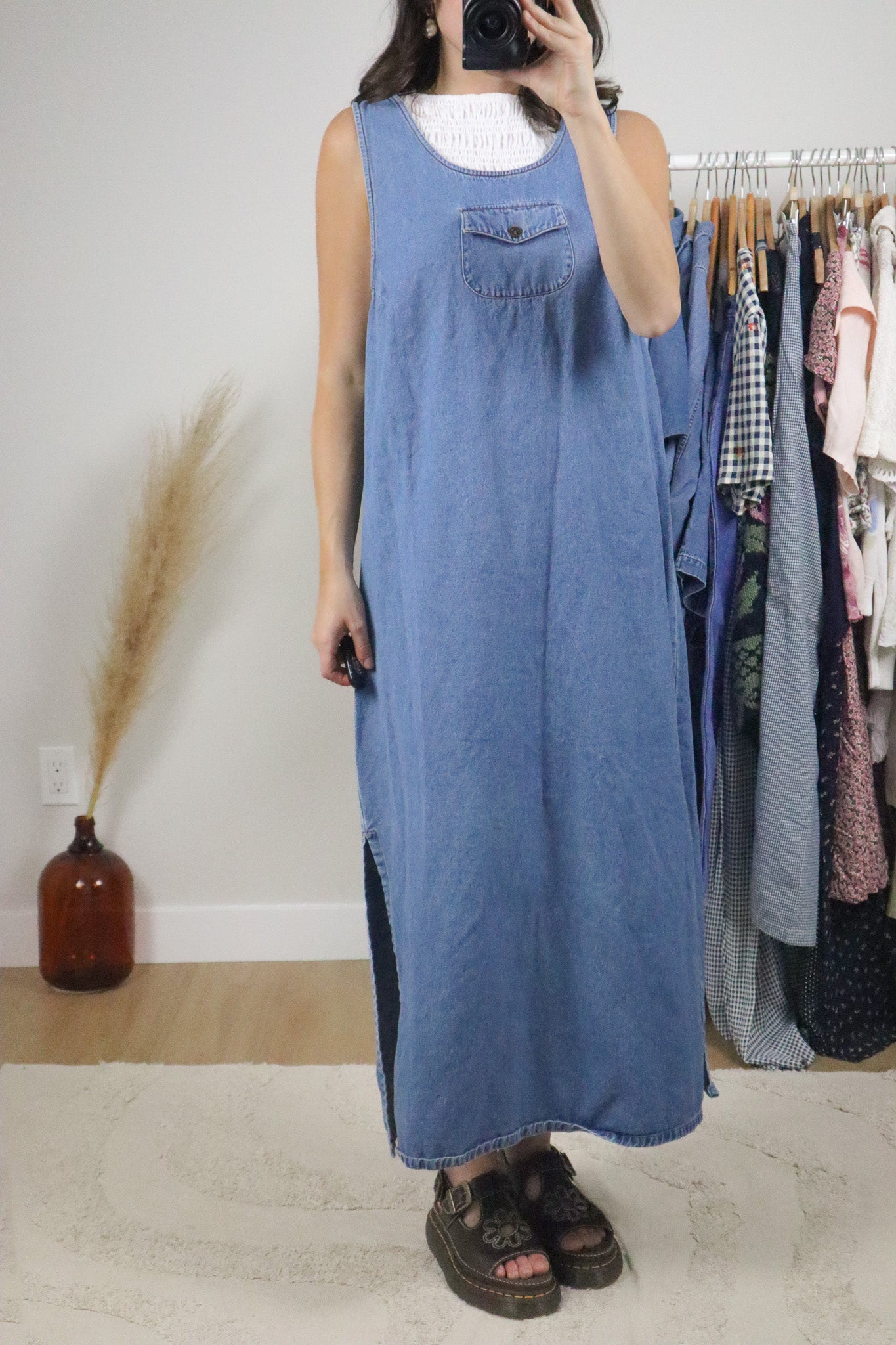 Vintage x Denim Maxi Dress (XL)