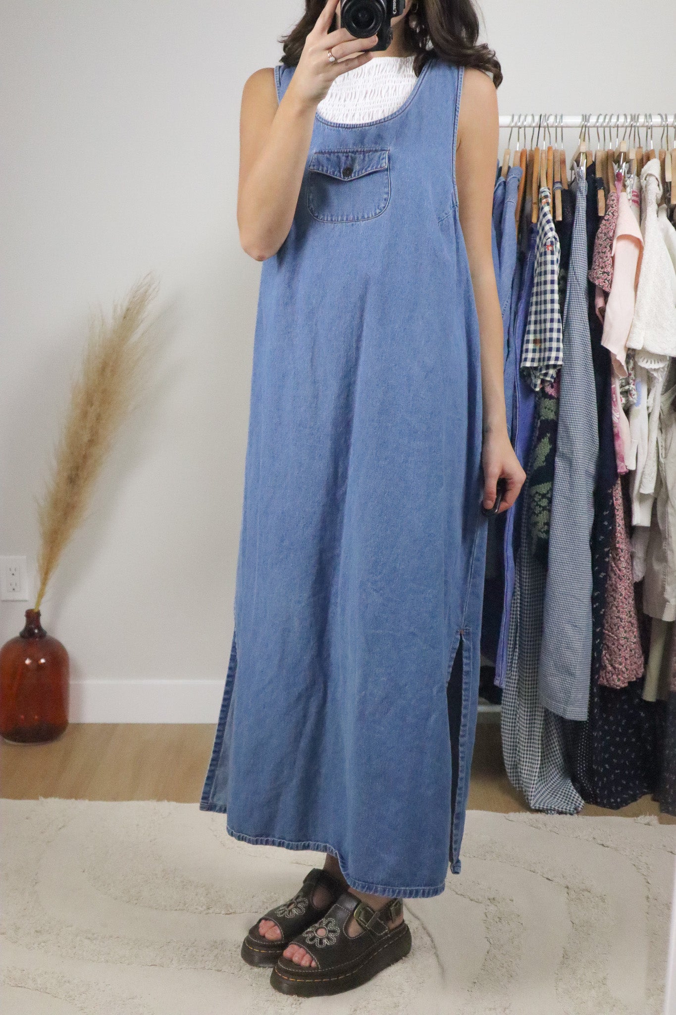 Vintage x Denim Maxi Dress (XL)