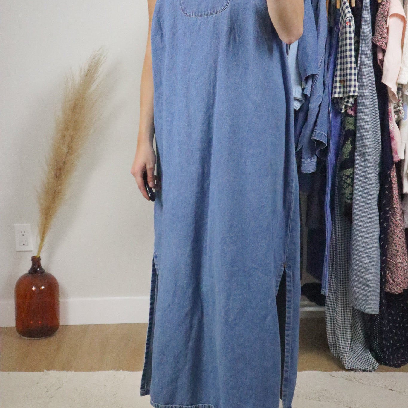 Vintage x Denim Maxi Dress (XL)
