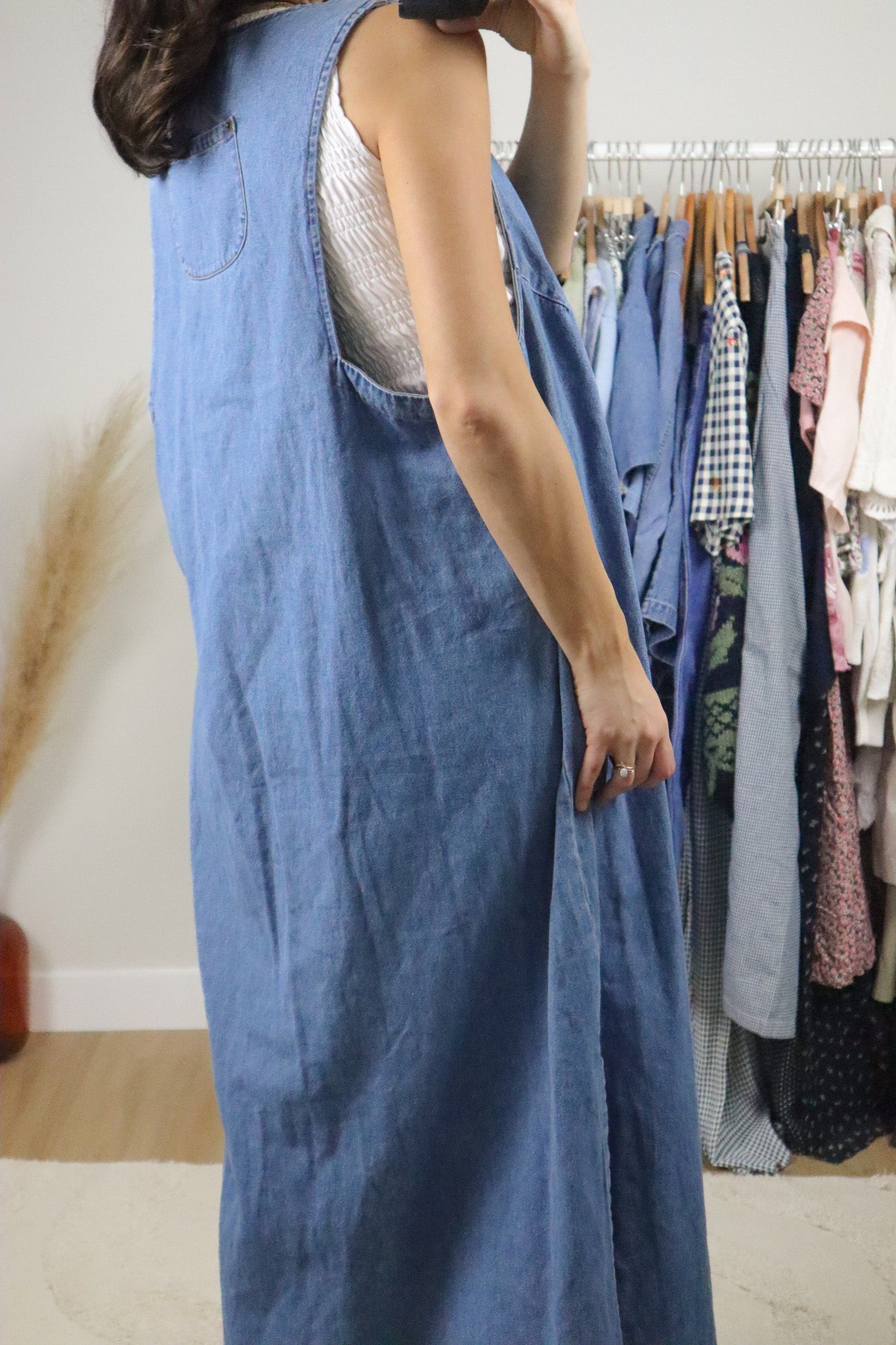 Vintage x Denim Maxi Dress (XL)