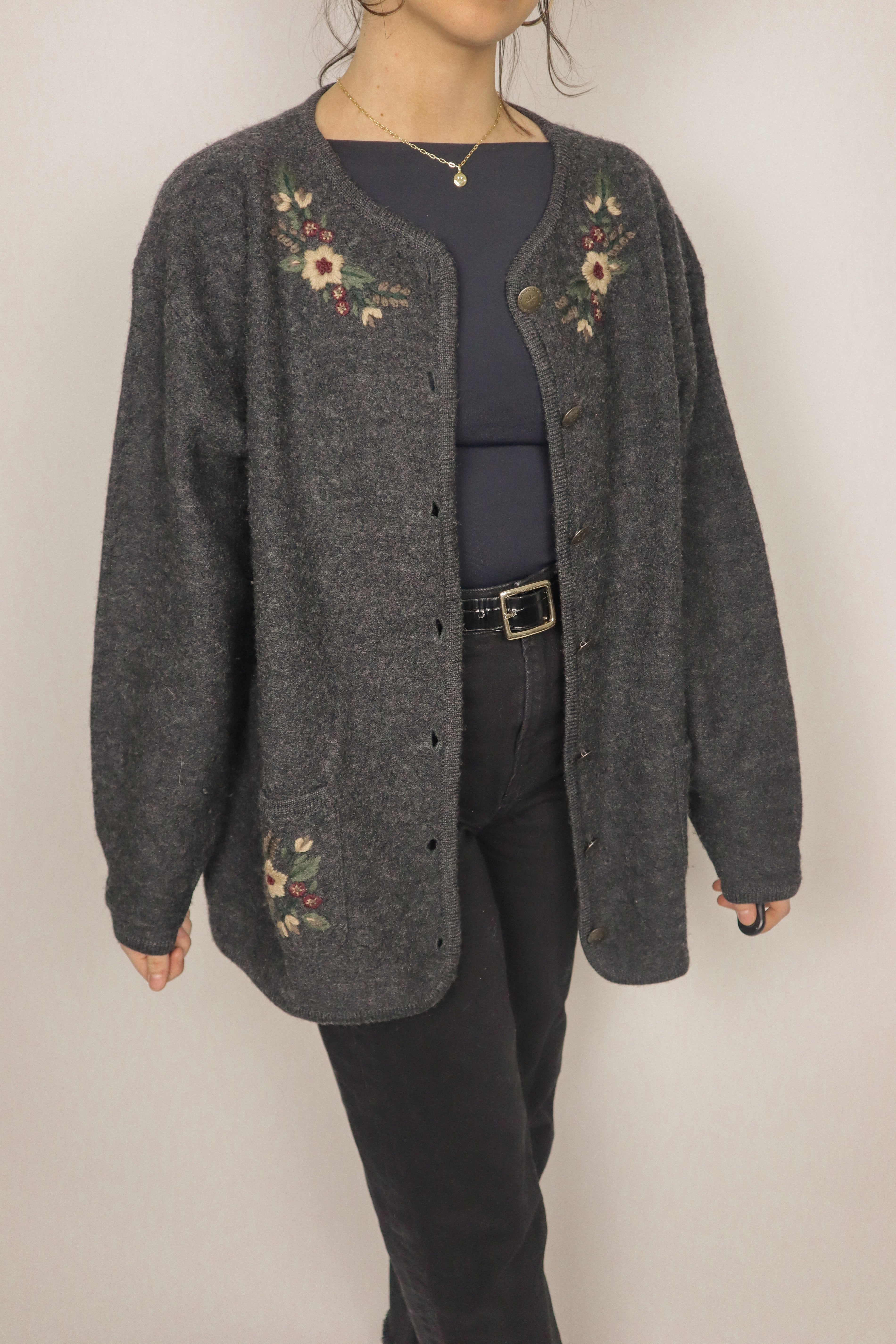 Vintage x Wool Embroidered Cardigan (L/XL)