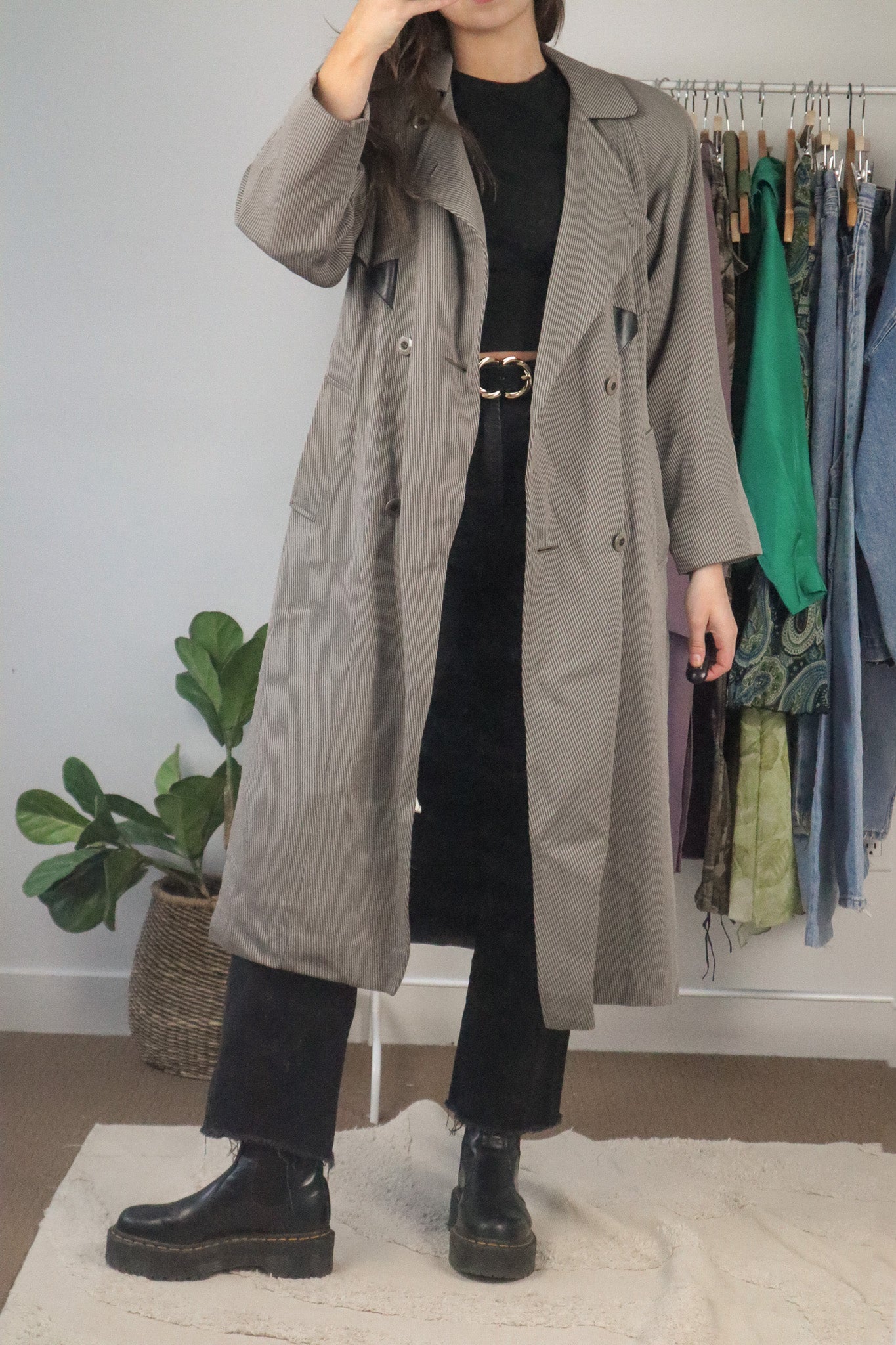 Made in Canada x Vintage 80s x Structured Wool Coat (S)