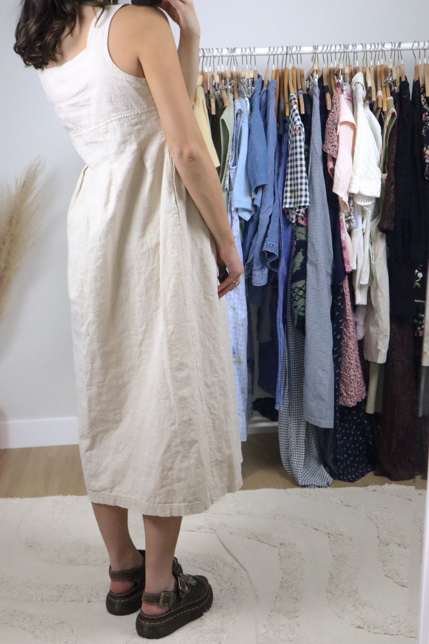 Made in Canada x Vintage x Hemp/Cotton Midi Dress (S)